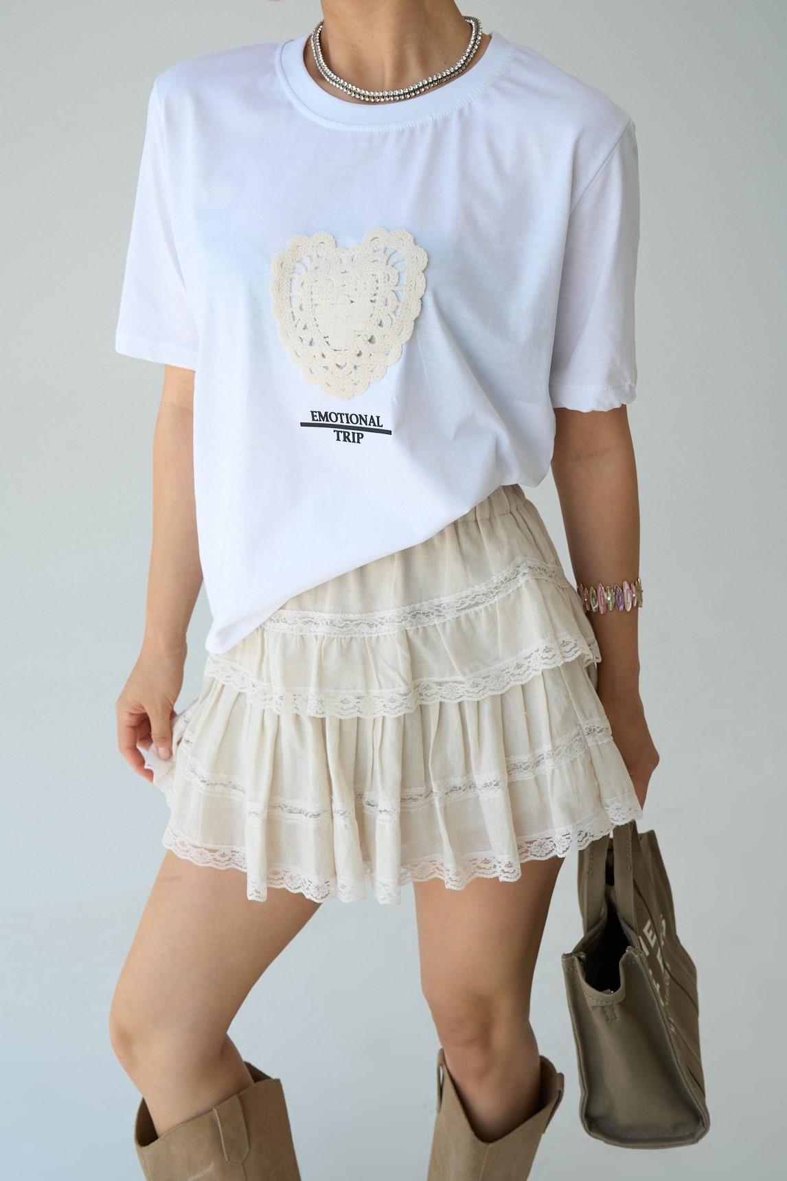Kalp Nakışlı T-shirt QS251134