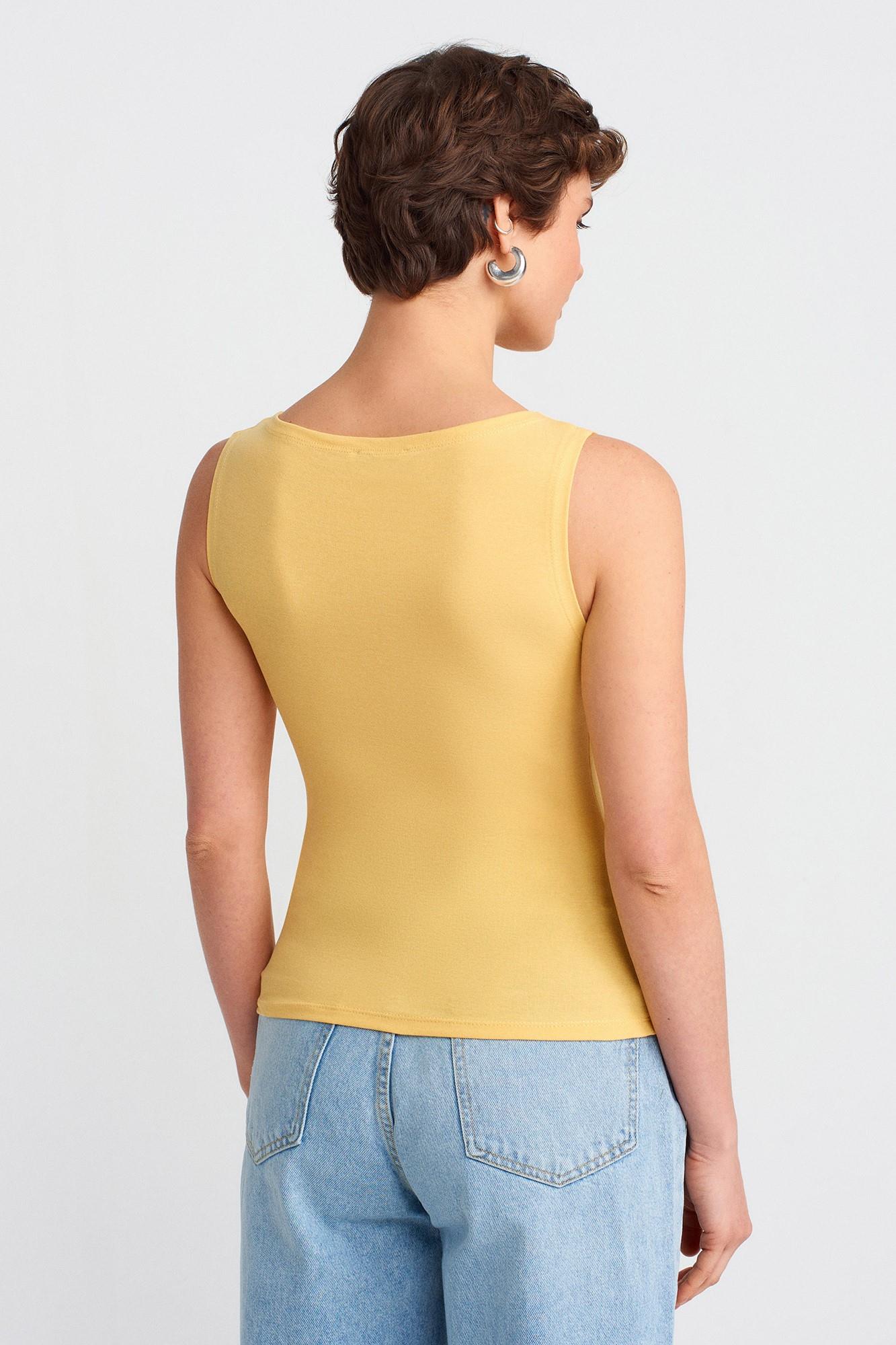 Kayık Yaka Kolsuz Top DL20868