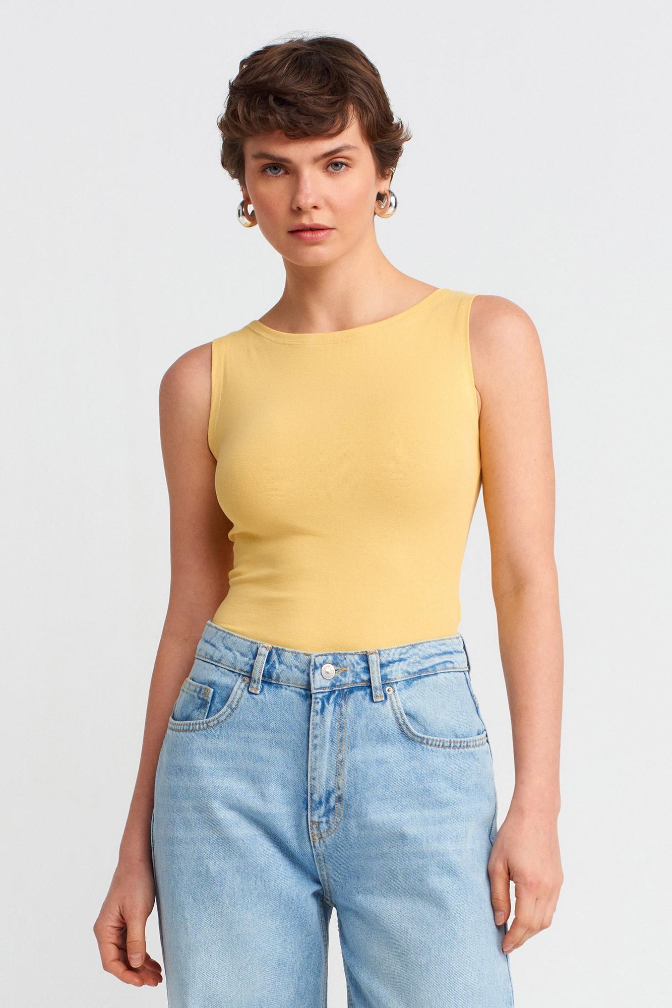 Kayık Yaka Kolsuz Top DL20868