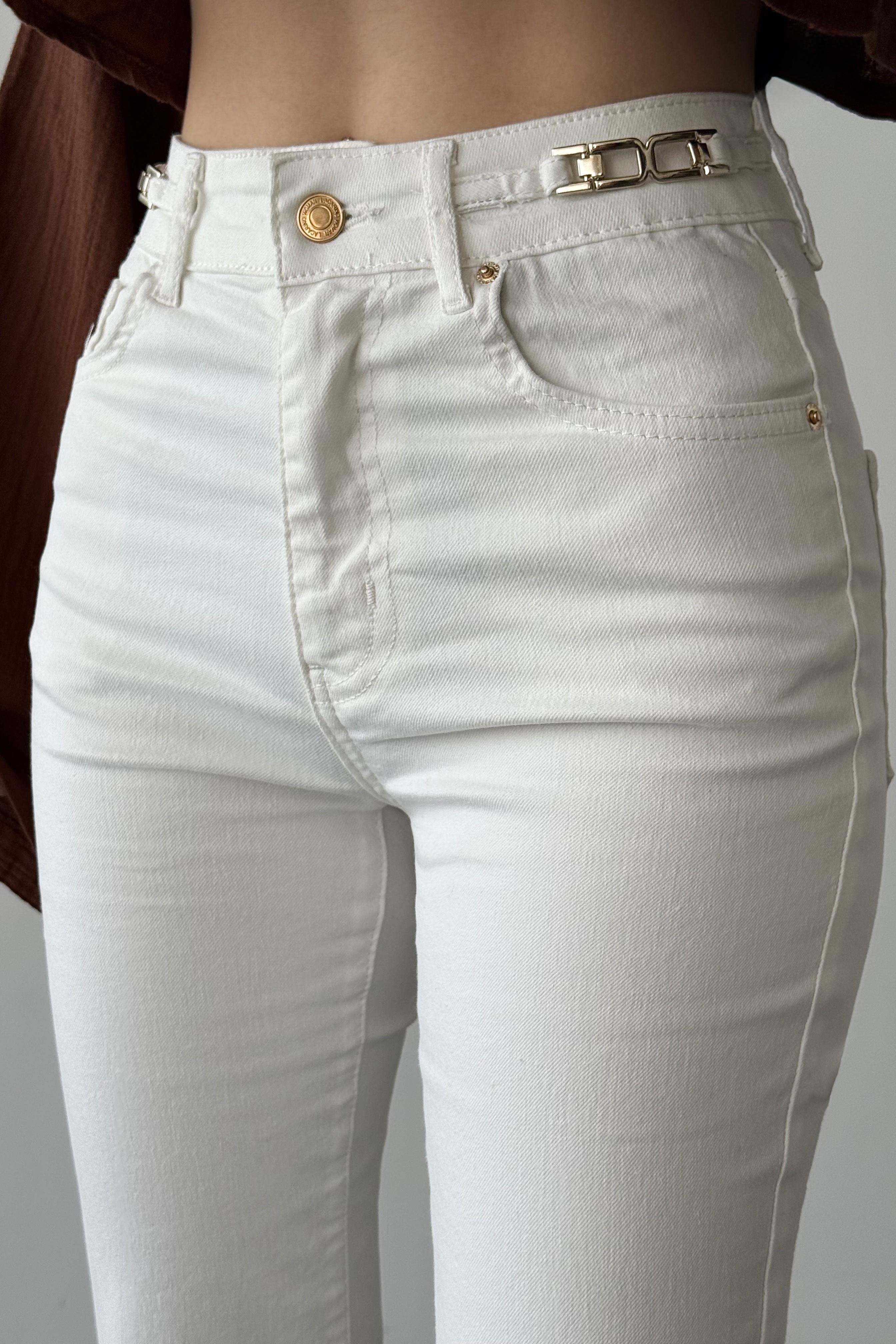 Kemer Tokalı Yüksek Bel Bootcut Jean LC8022