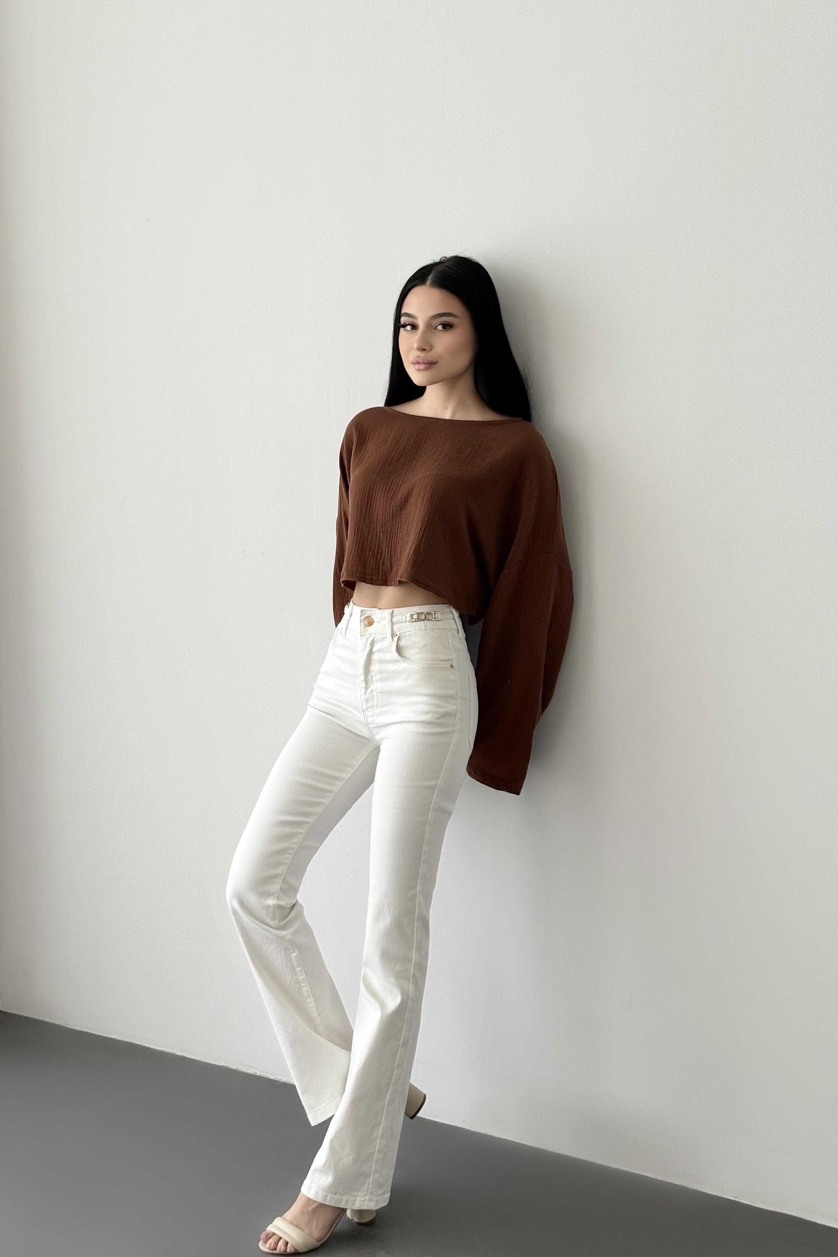 Kemer Tokalı Yüksek Bel Bootcut Jean LC8022