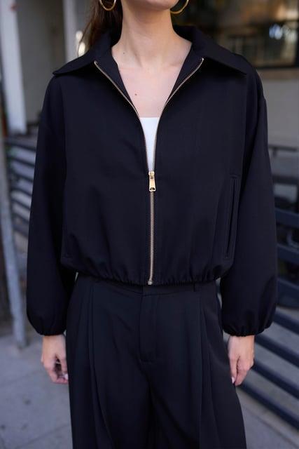 Kolları Lastikli Oversize Bomber Ceket PR9616
