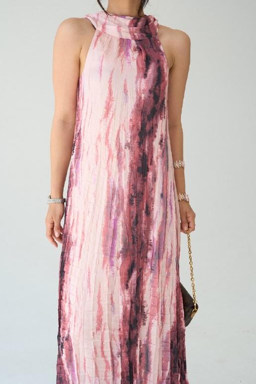 Kraşlı Düğme Detay Midi Elbise QS251059