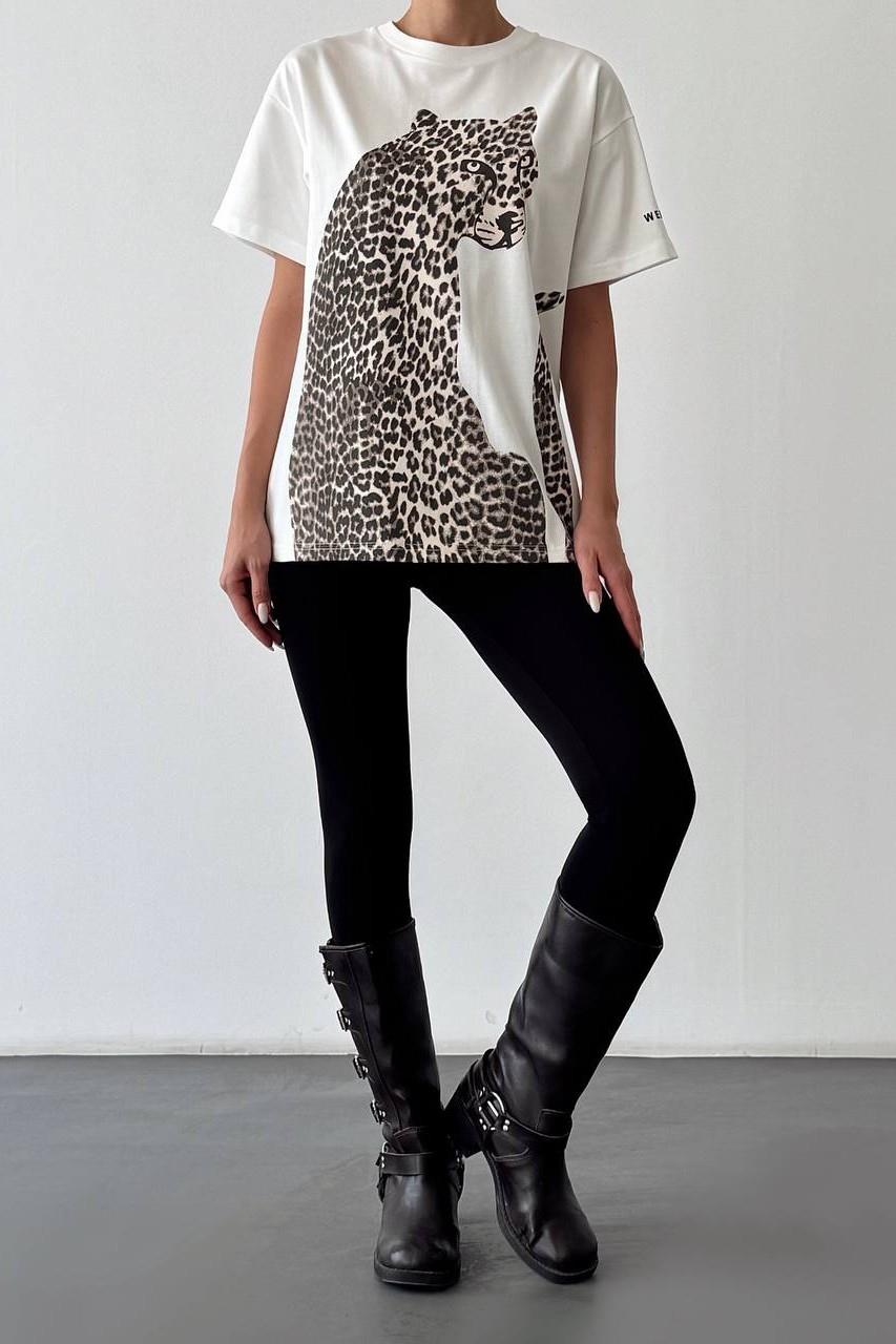 Leopar Baskılı T-shirt QZ00960