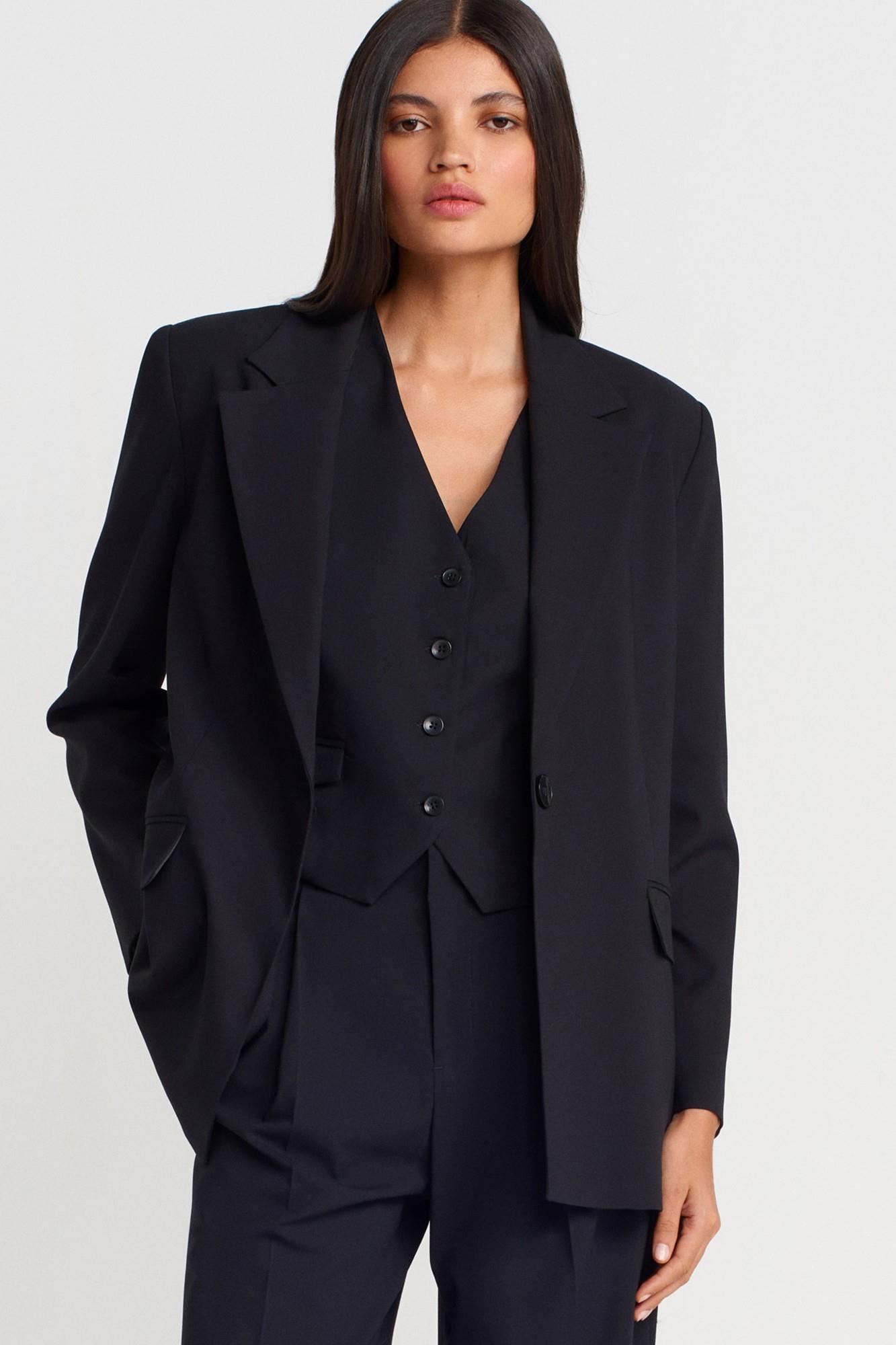Oversize Vatkalı Blazer Ceket Dökümlü Pantolon Takım DL60759