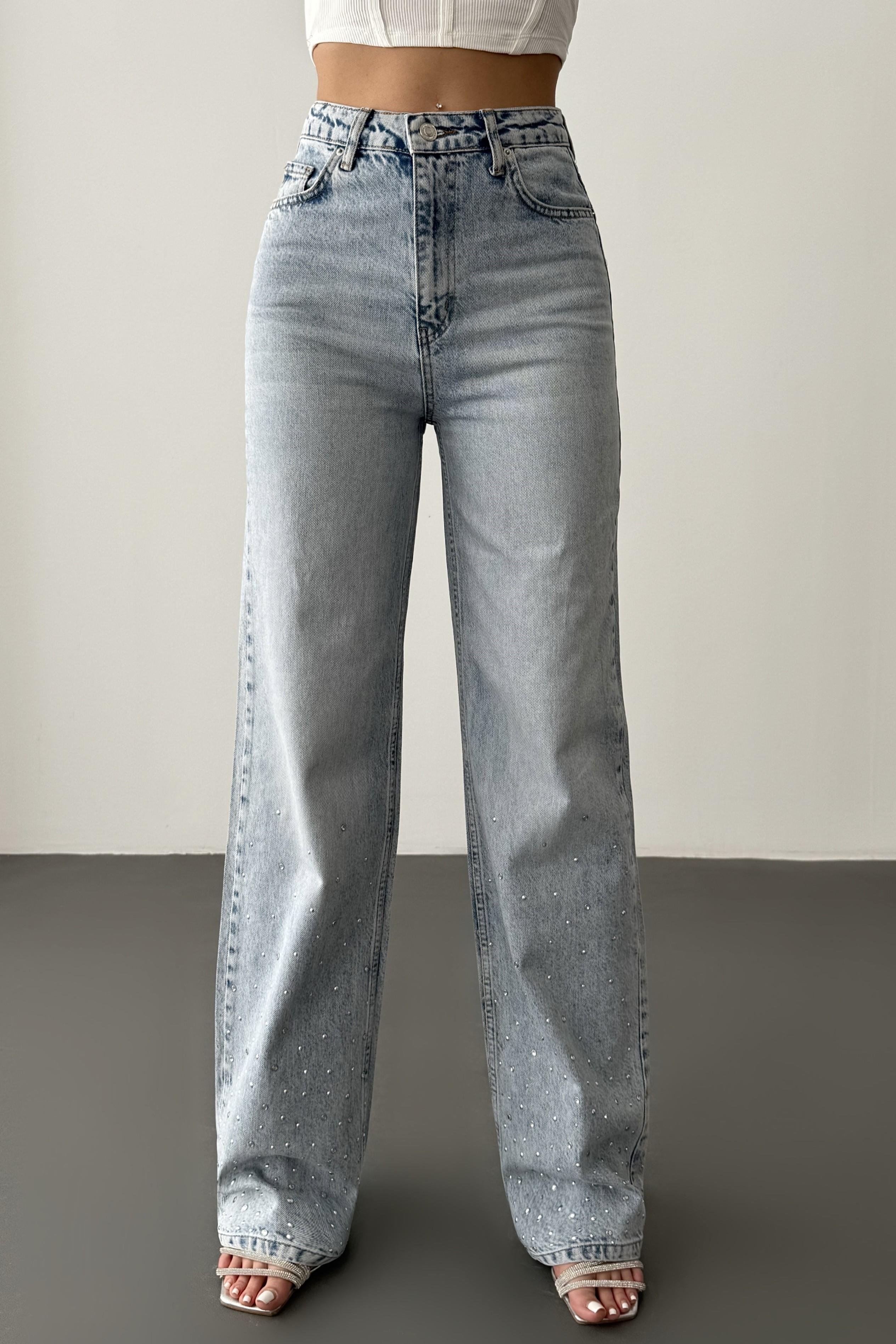 Paçası Taşlı Wide Leg Jean LC7714-1