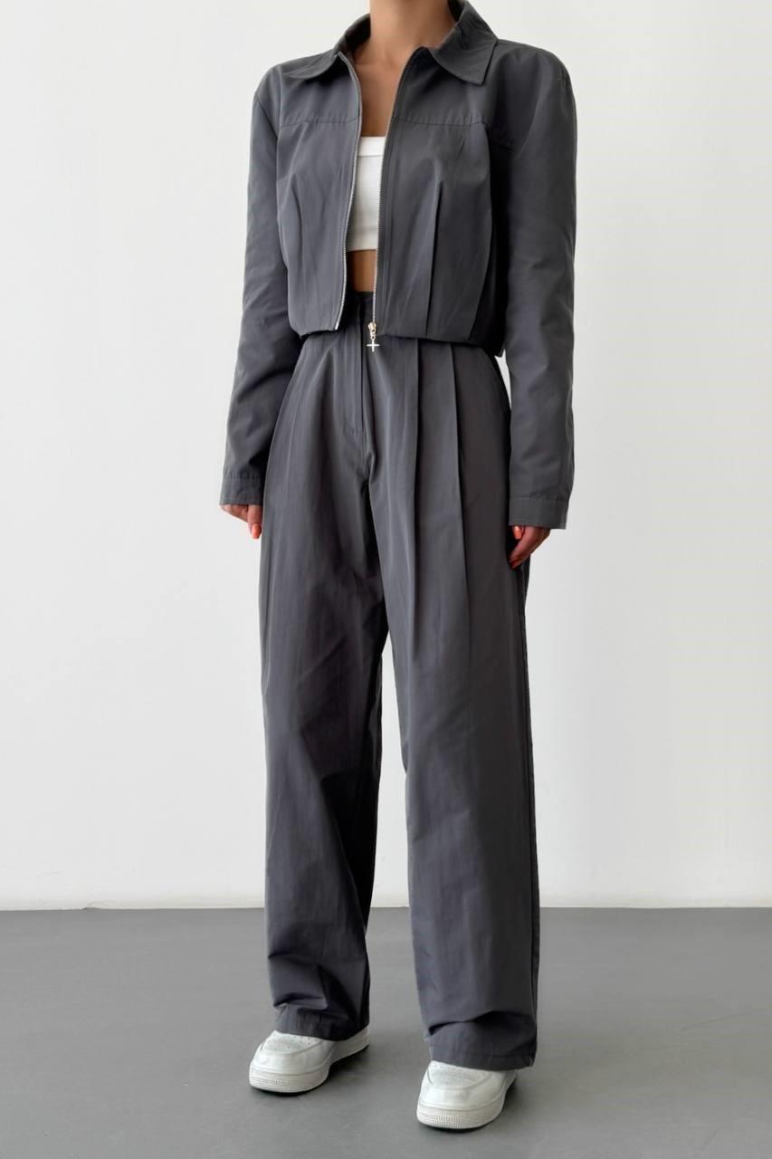 Pile Detaylı Bomber Ceket Pantolon Takım QZ01041