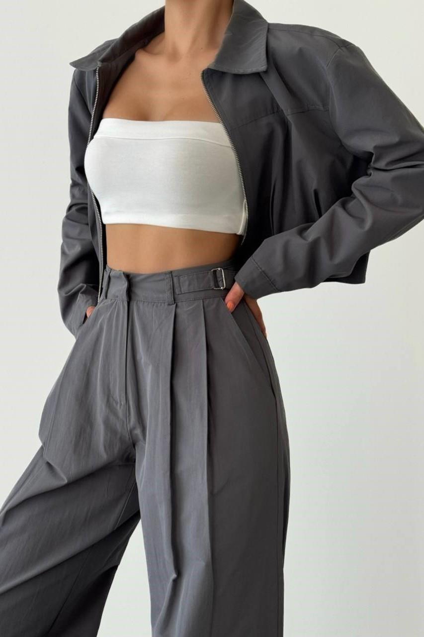 Pile Detaylı Bomber Ceket Pantolon Takım QZ01041