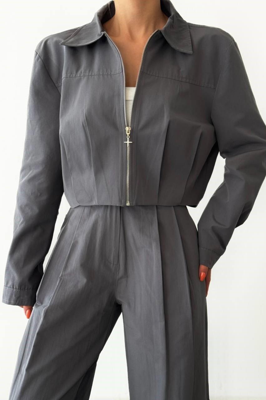 Pile Detaylı Bomber Ceket Pantolon Takım QZ01041