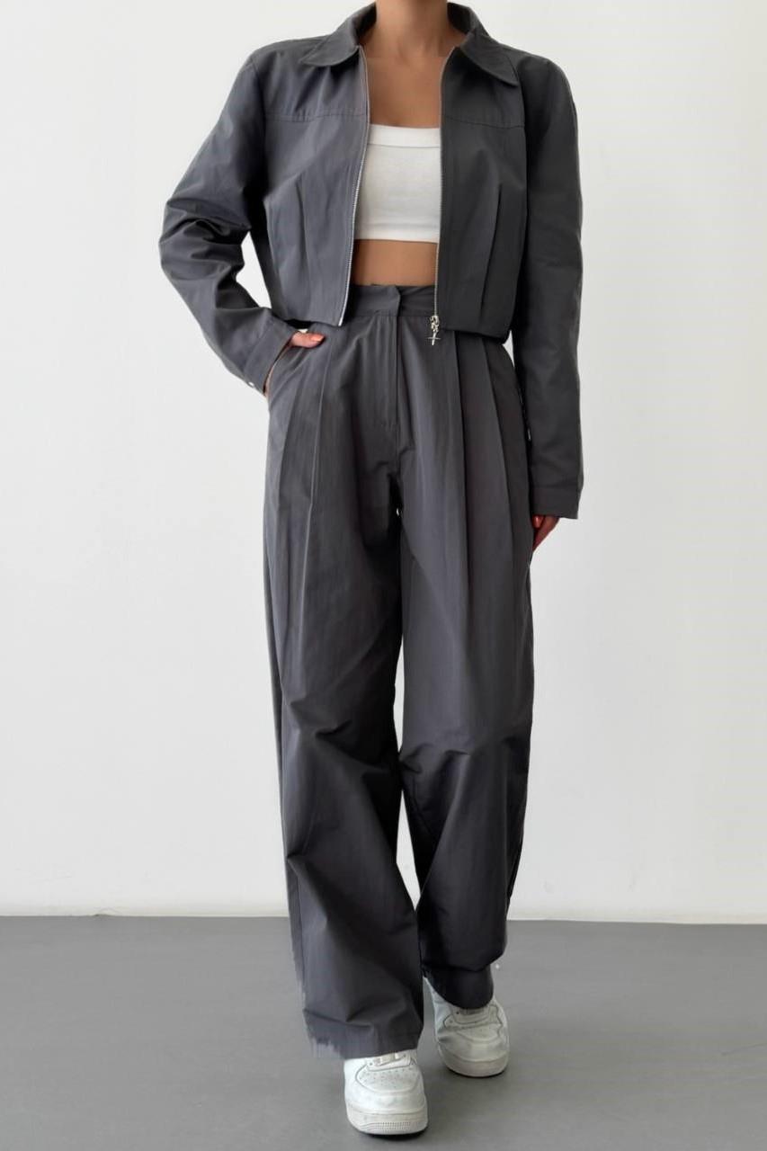 Pile Detaylı Bomber Ceket Pantolon Takım QZ01041