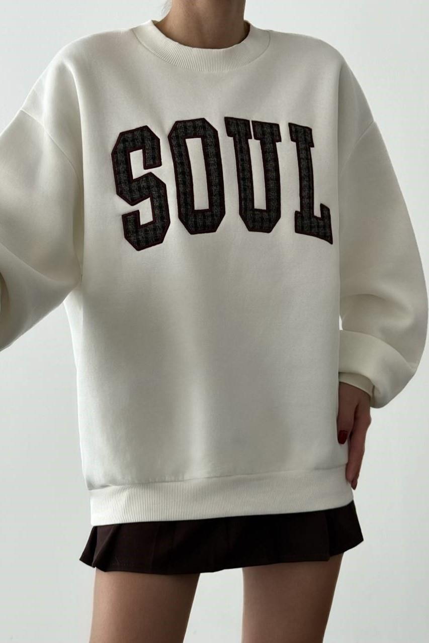 Soul Yazı Baskılı Sweatshirt QZ01174