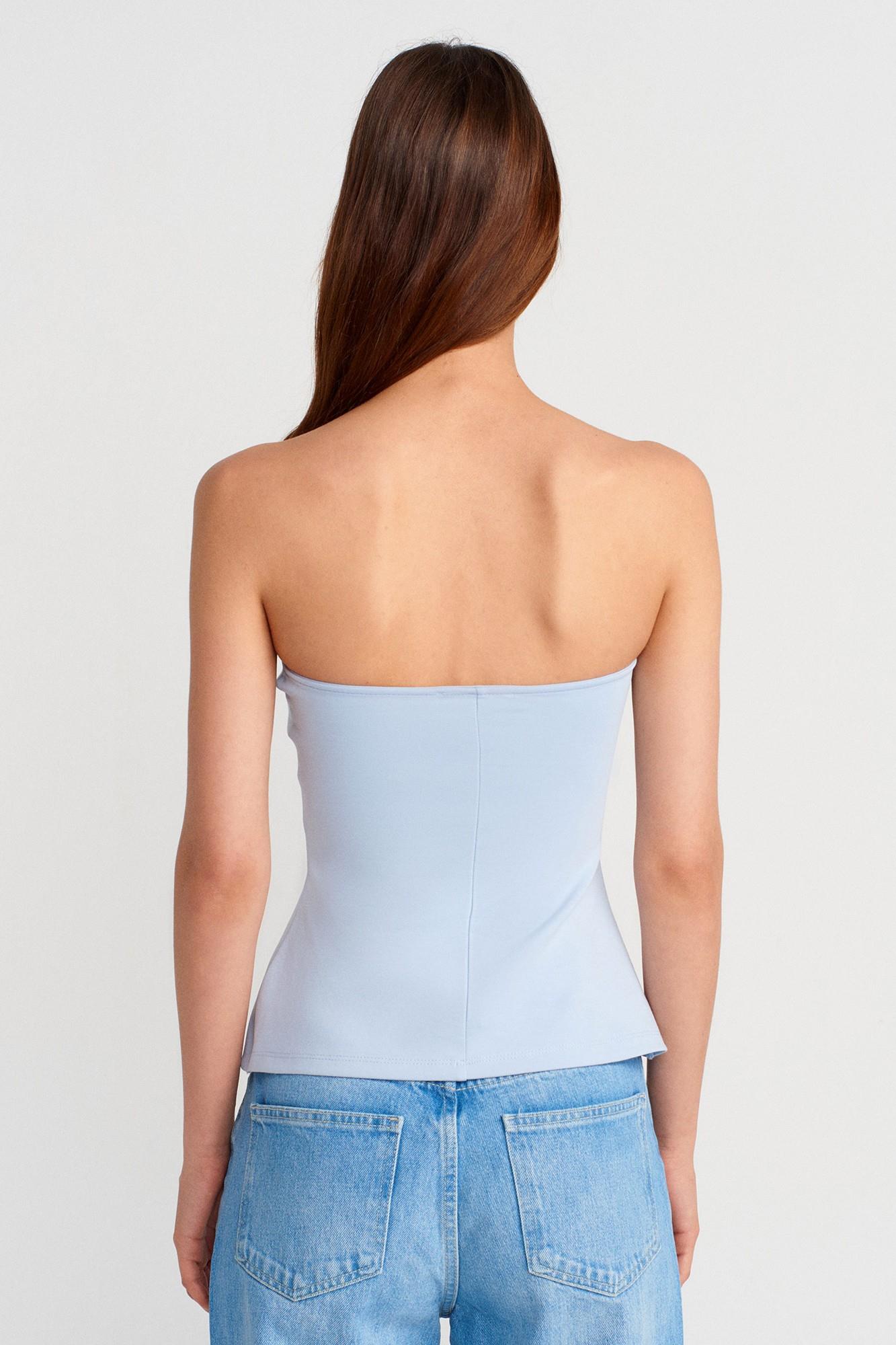 Straplez Peplum Bluz DL31860