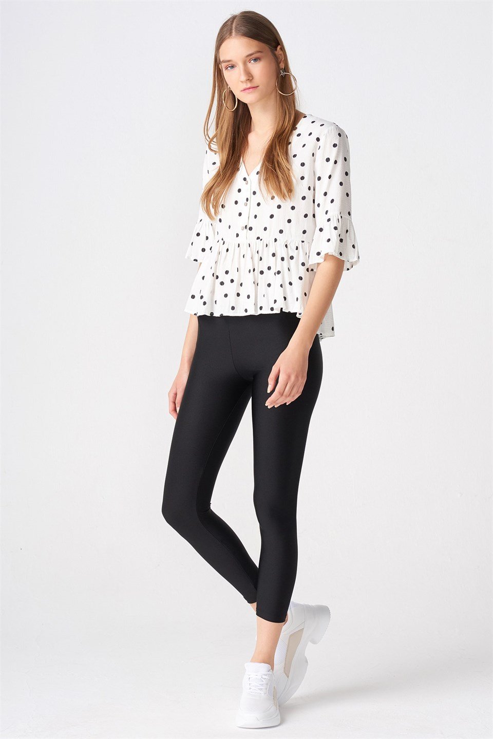 Toparlayıcı Parlak Kumaş Tayt DL4001