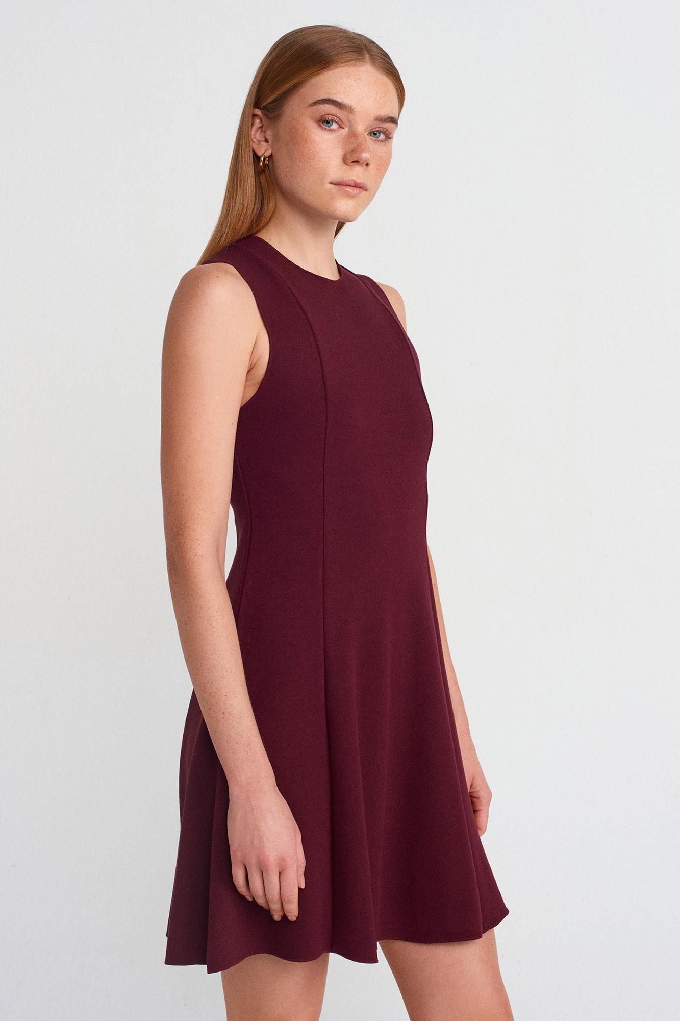 Volanlı Kolsuz Mini Elbise DL91293