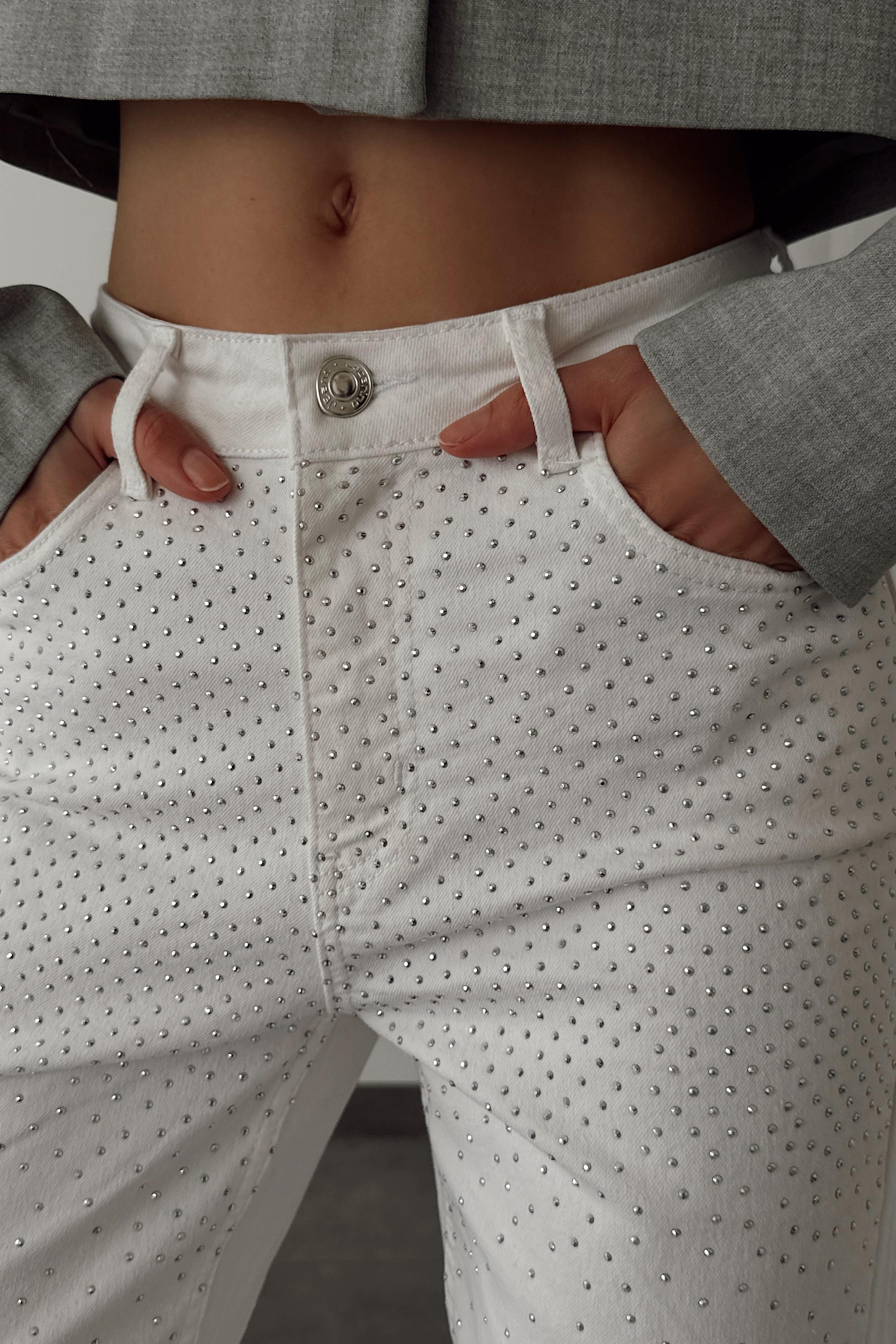 Yüksek Bel Taşlı Mom Jean LC7417-1