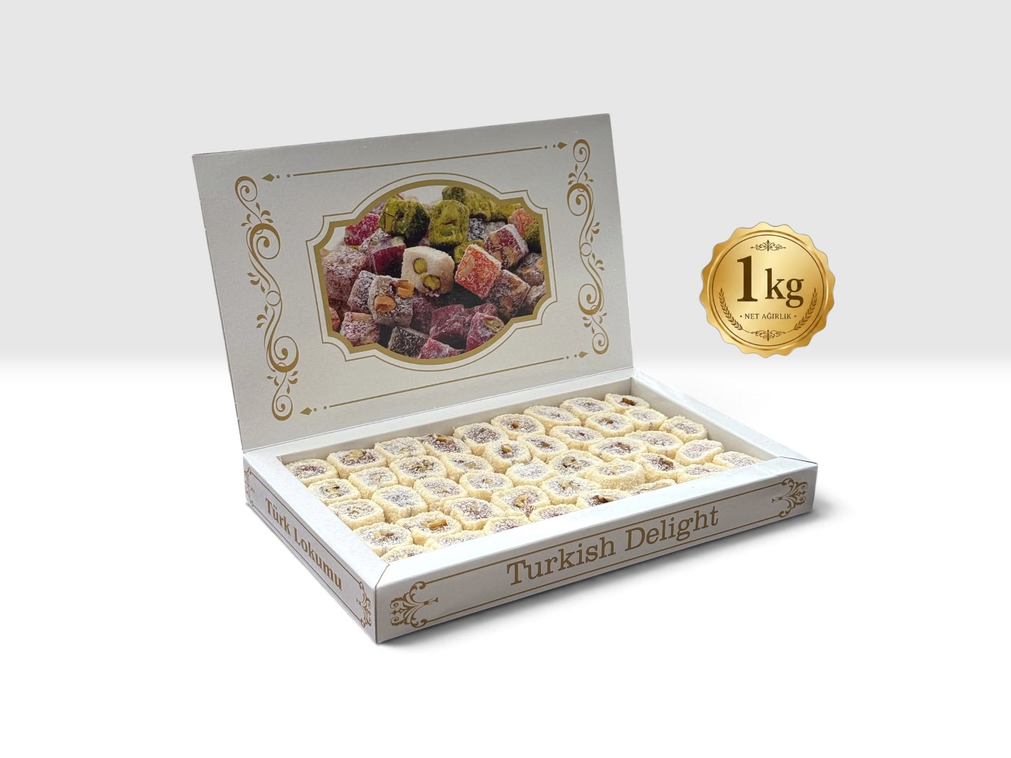 Çilek Aromalı Fındıklı Kesme Lokum (1 Kg.)