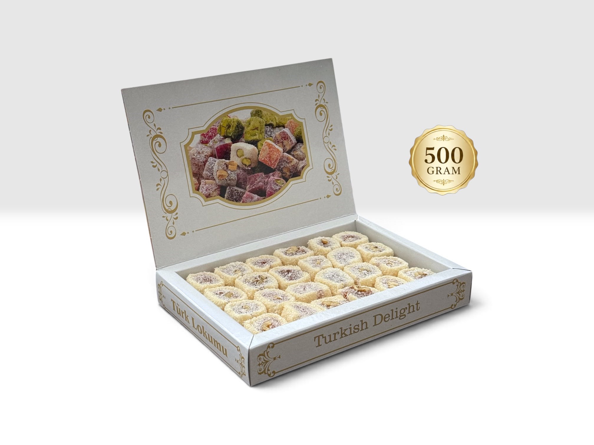 Çilek Aromalı Fındıklı Kesme Lokum (500 Gr.)