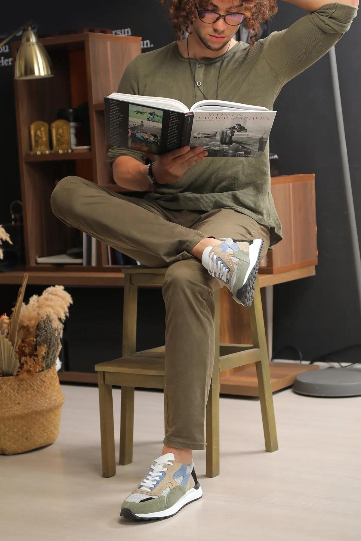 7AdımdaAşk İç ve Dış Hakiki Deri Erkek Sneaker Ayakkabı 056Y21E7015