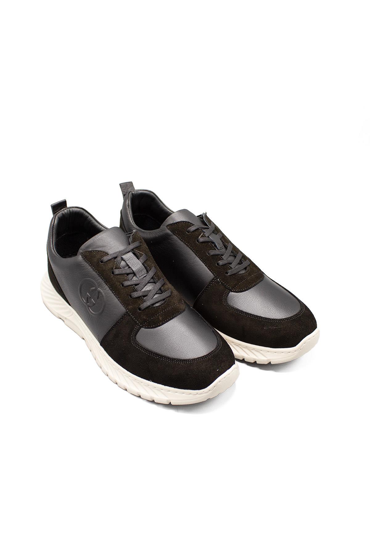Erkek Sneaker Hakiki Deri Ayakkabı 082Y24E40722