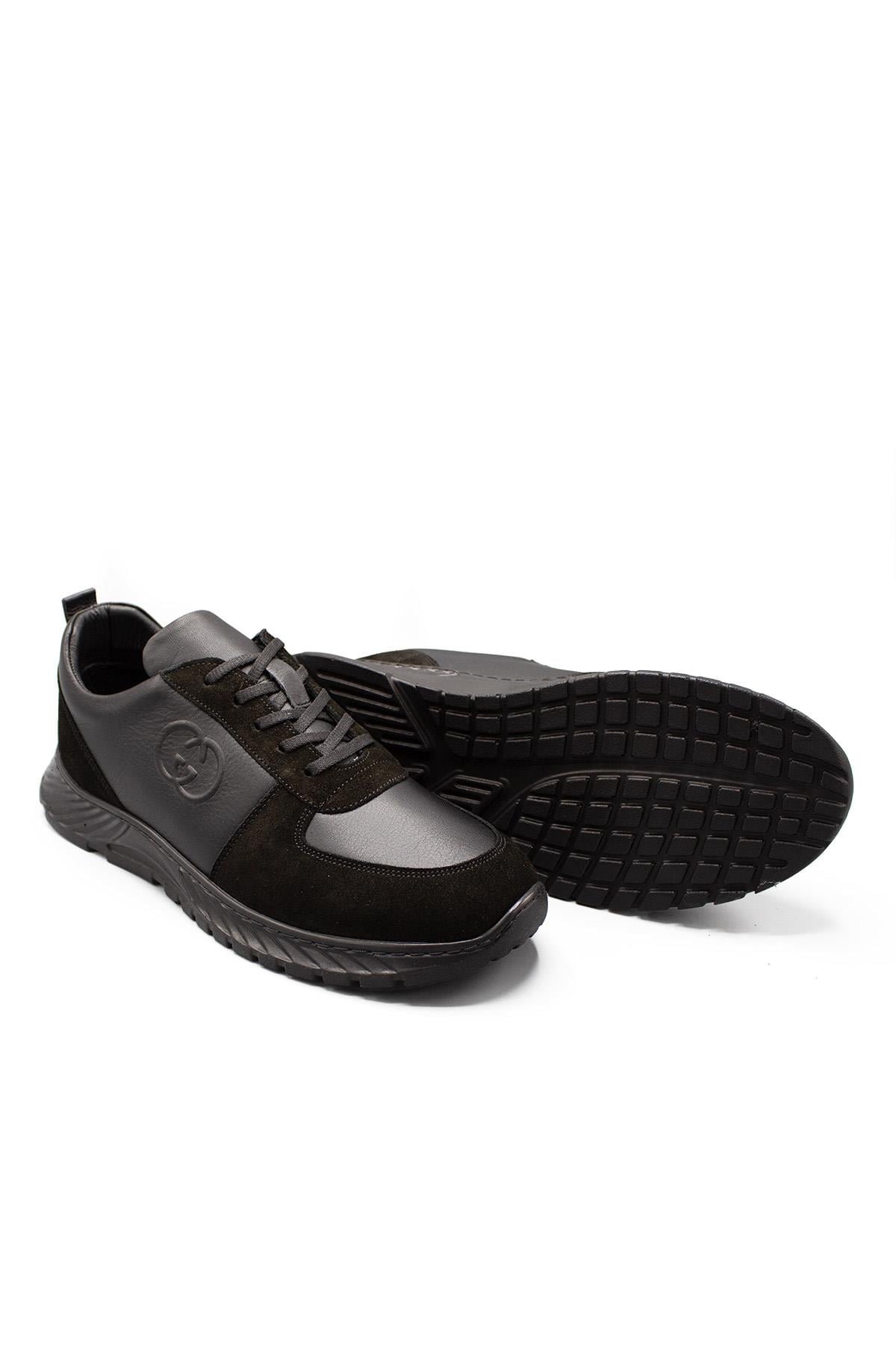Erkek Sneaker Hakiki Deri Ayakkabı 082Y24E40722
