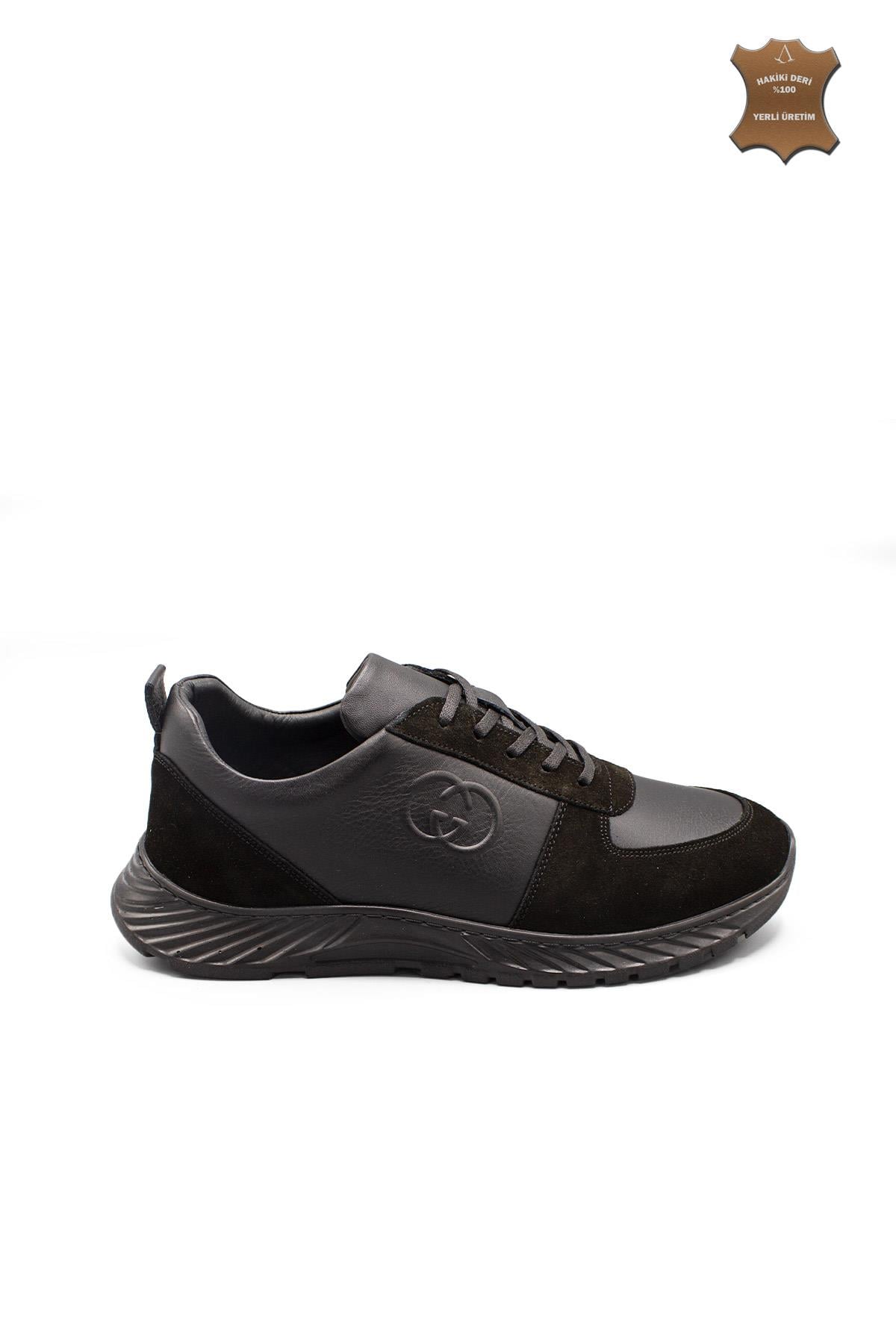 Erkek Sneaker Hakiki Deri Ayakkabı 082Y24E40722