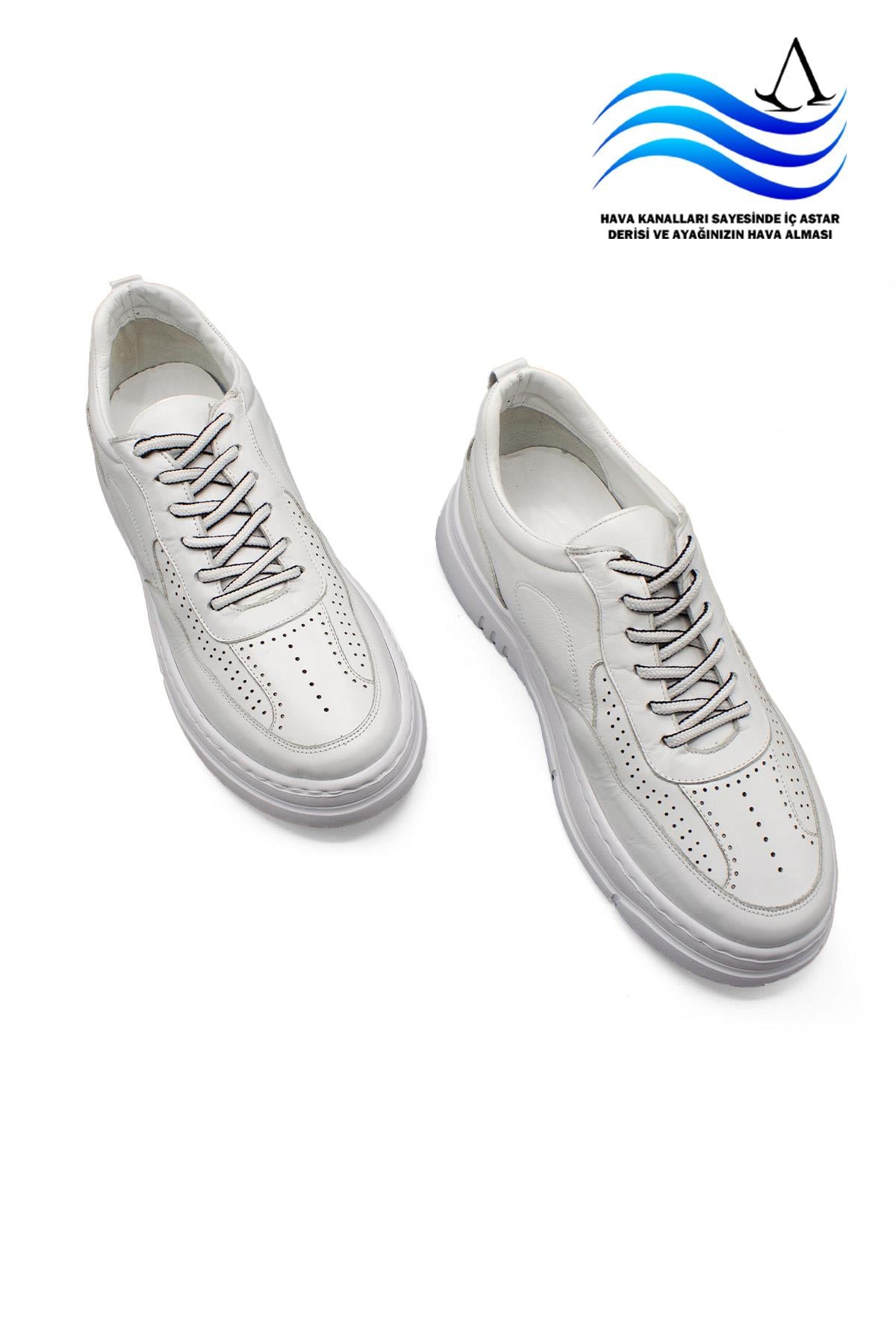 Erkek Sneaker Hakiki Deri Ayakkabı 082Y24E40736