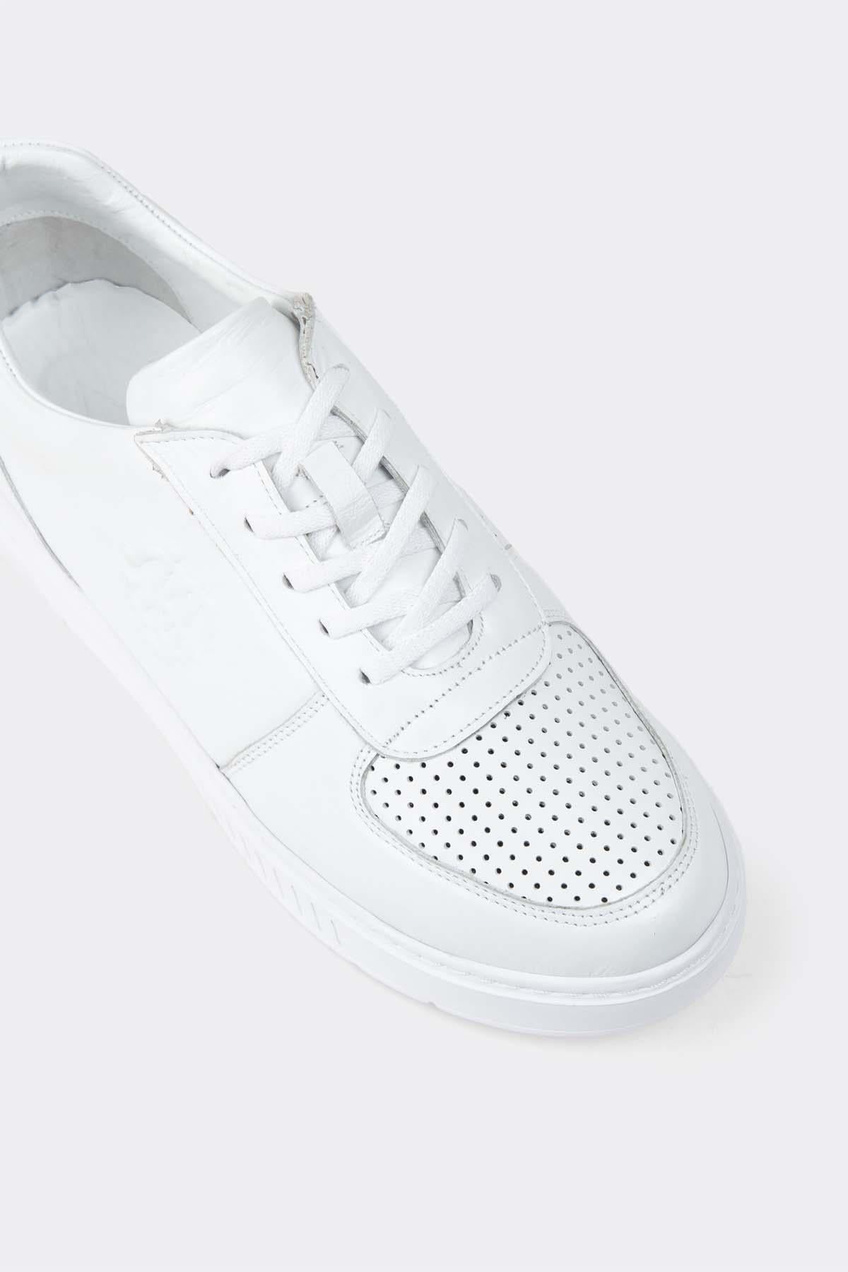 Erkek Sneaker Hakiki Deri Ayakkabı 082Y24E40732