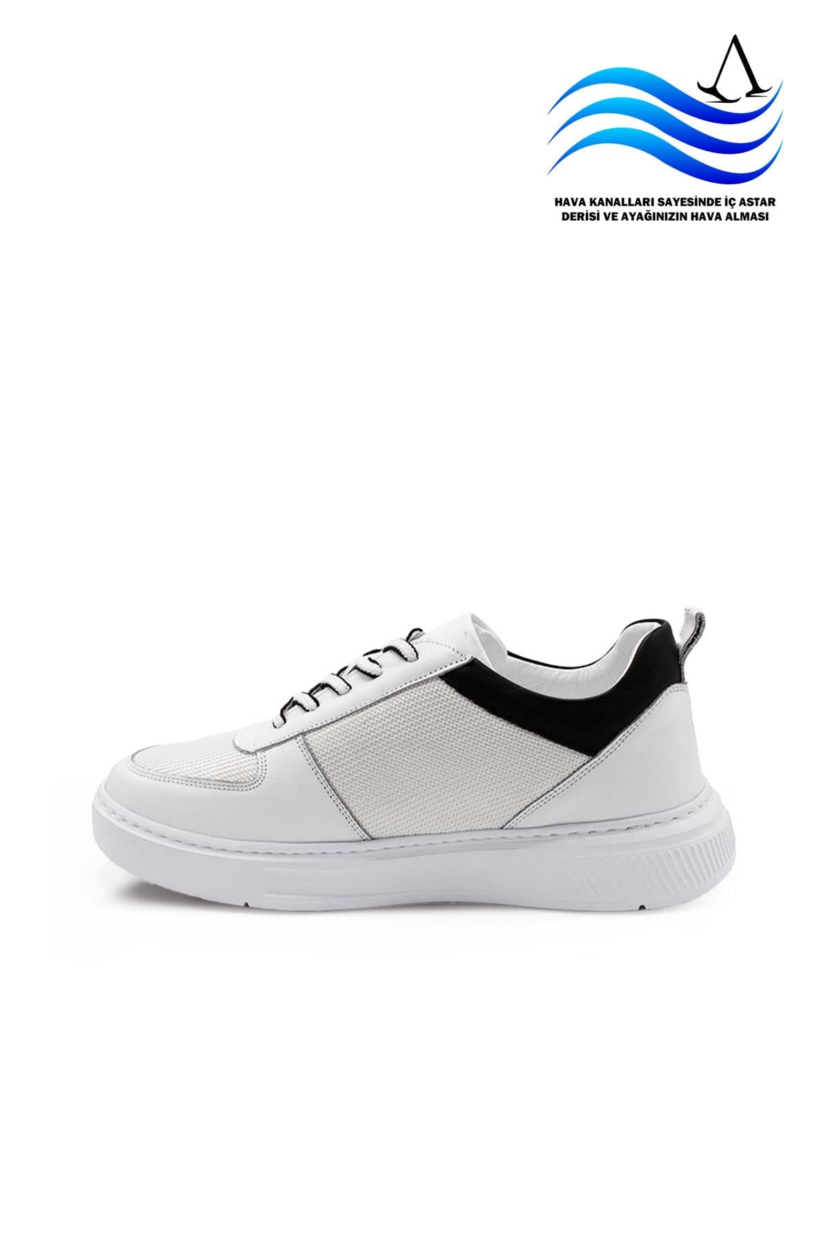 Erkek Sneaker Hakiki Deri Ayakkabı 082Y24E40743