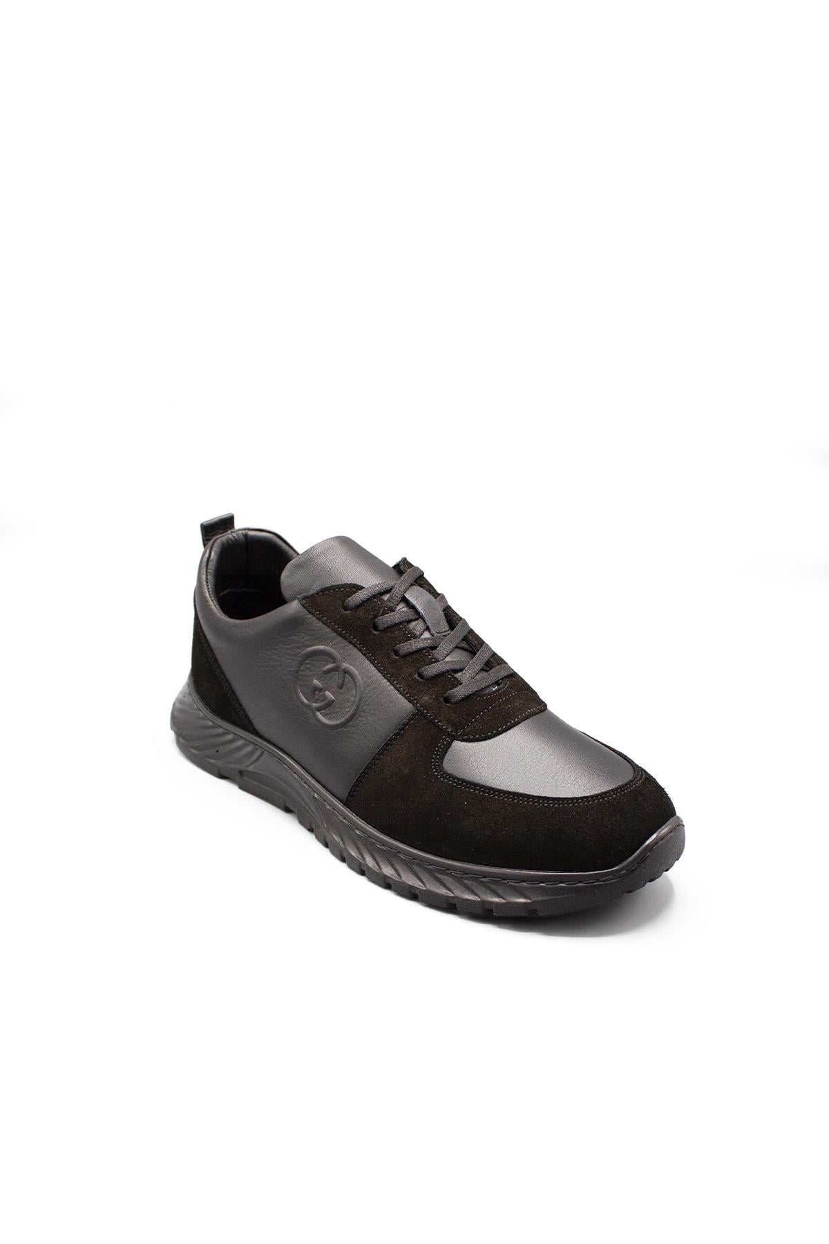 Erkek Sneaker Hakiki Deri Ayakkabı 082Y24E40722