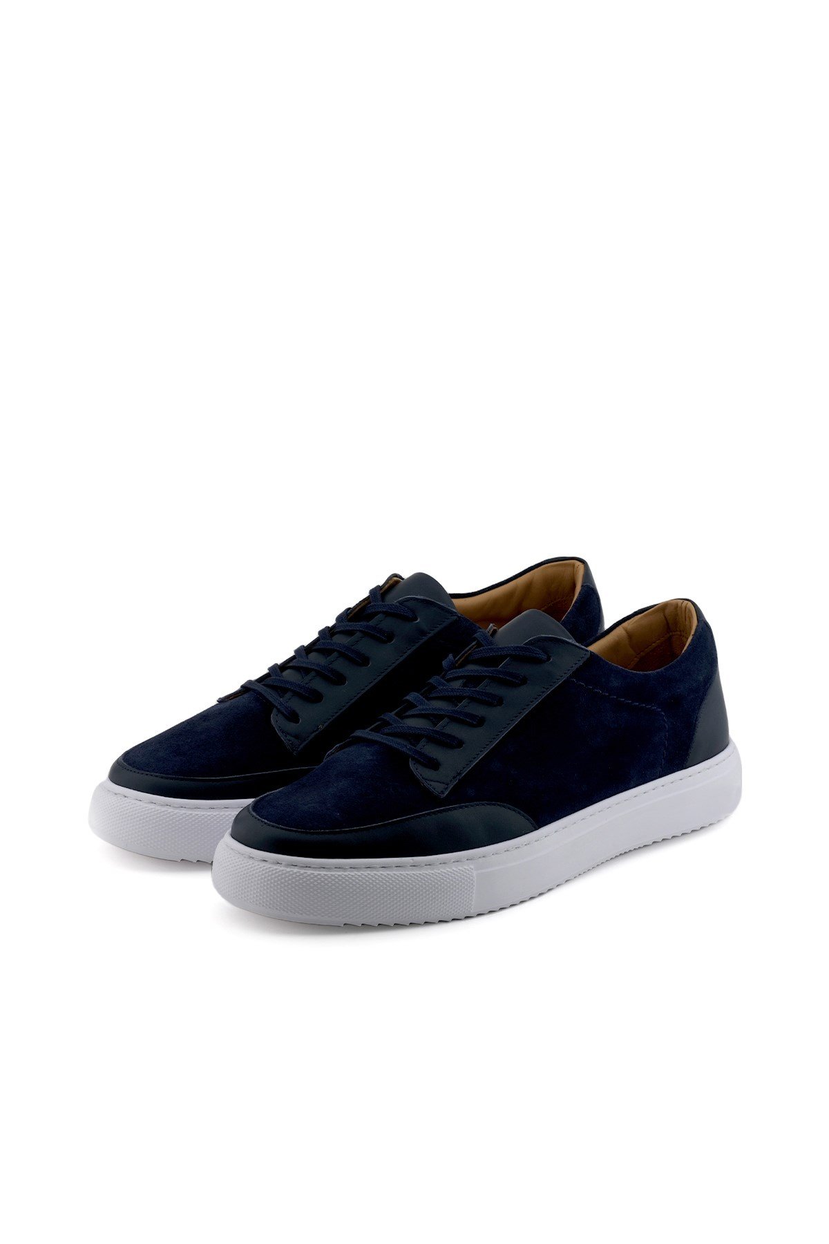 Lacivert Erkek Sneaker Hakiki Deri Ayakkabı
