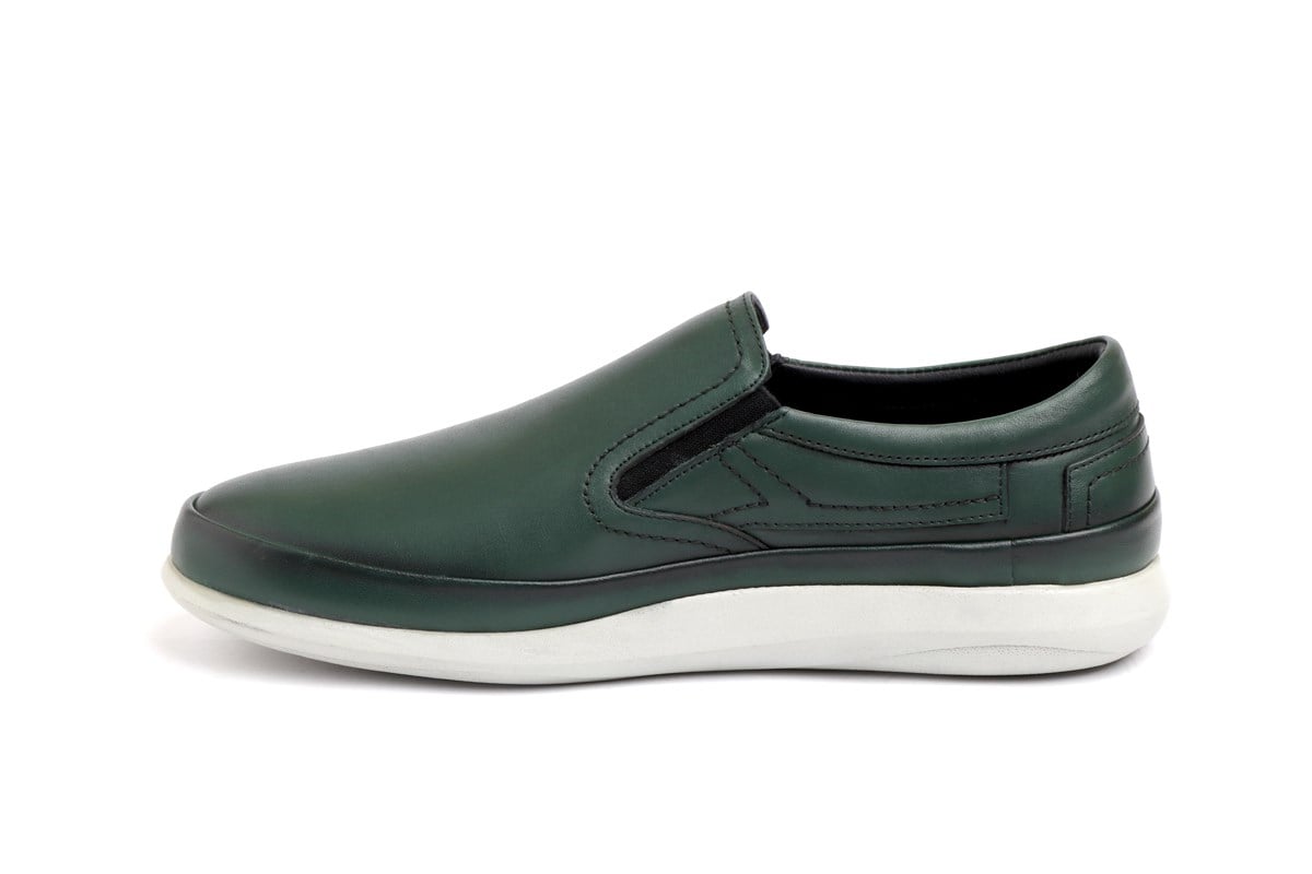Yeşil Erkek Sneaker Hakiki Deri Ayakkabı