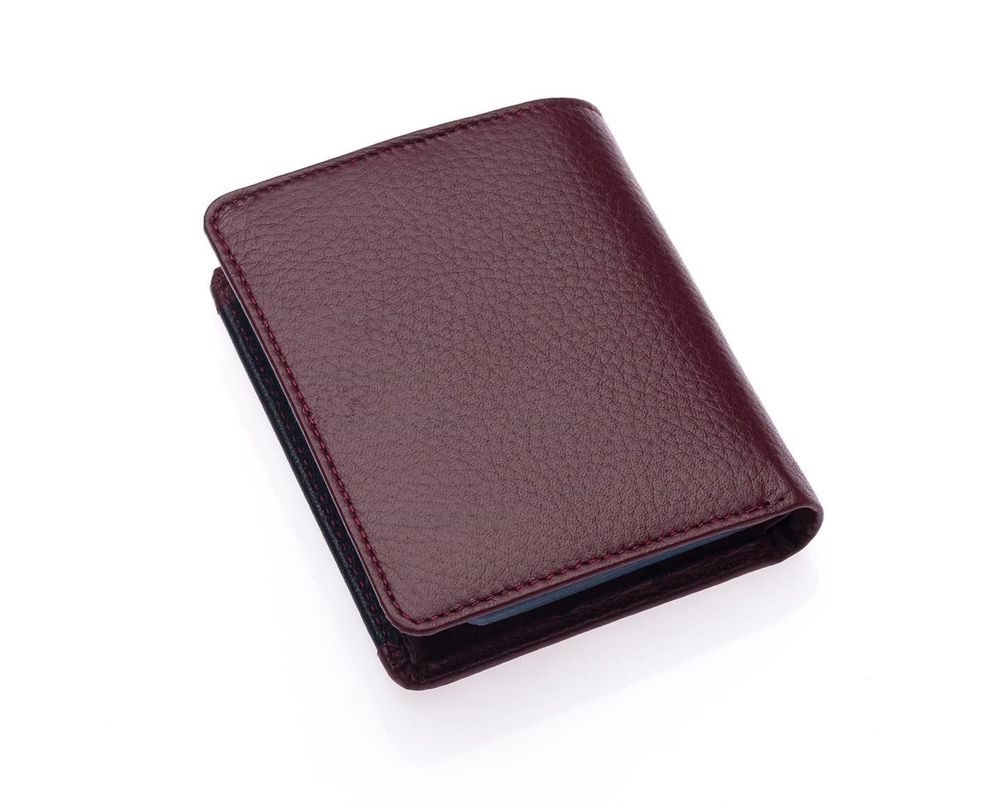 NL202-BORDO-LACİVERTWestpolo Darius Bol Şeffaf Kartlık Bölmeli Unisex Hakiki Deri Cüzdan Kartlık - Bordo