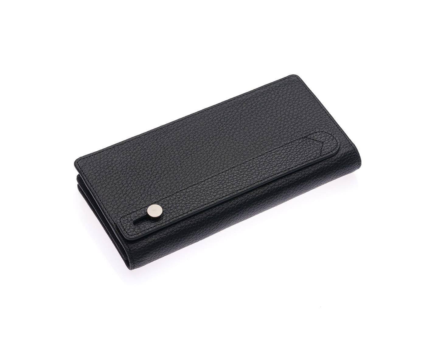 NL2724-SİYAHWestpolo Unisex Hakiki Deri Telefon Bölmeli Mıknatıslı Kapaklı Uzun Cüzdan, El Portföyü
