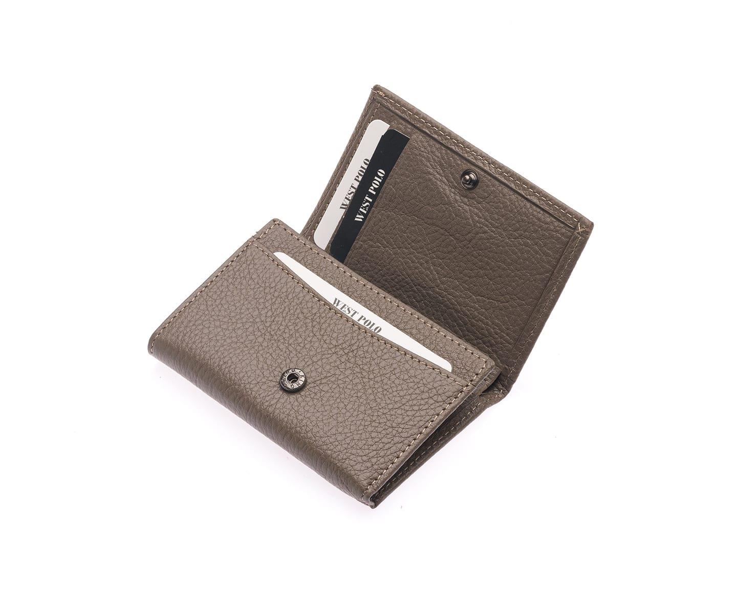 NL2732-KUMWestpolo Unisex Hakiki Deri Bozuk Para ve Kağıt Para Bölmeli Cüzdan Kartlık-Kum