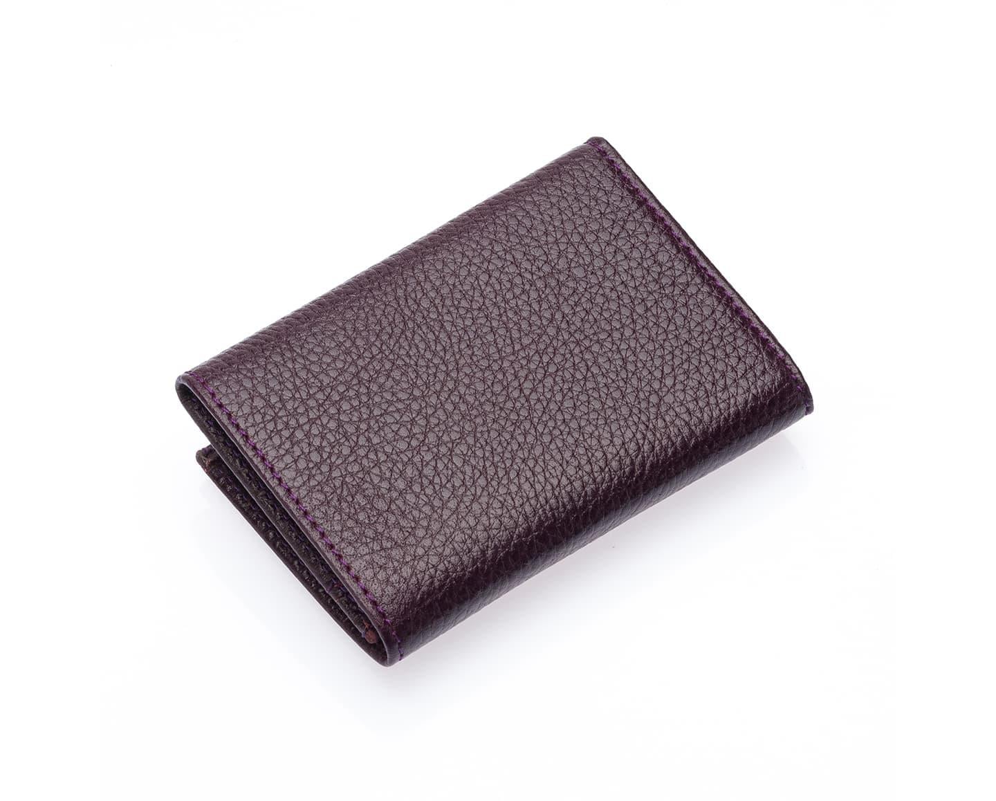 NL2732-MORWestpolo Unisex Hakiki Deri Bozuk Para ve Kağıt Para Bölmeli Cüzdan Kartlık-Mor
