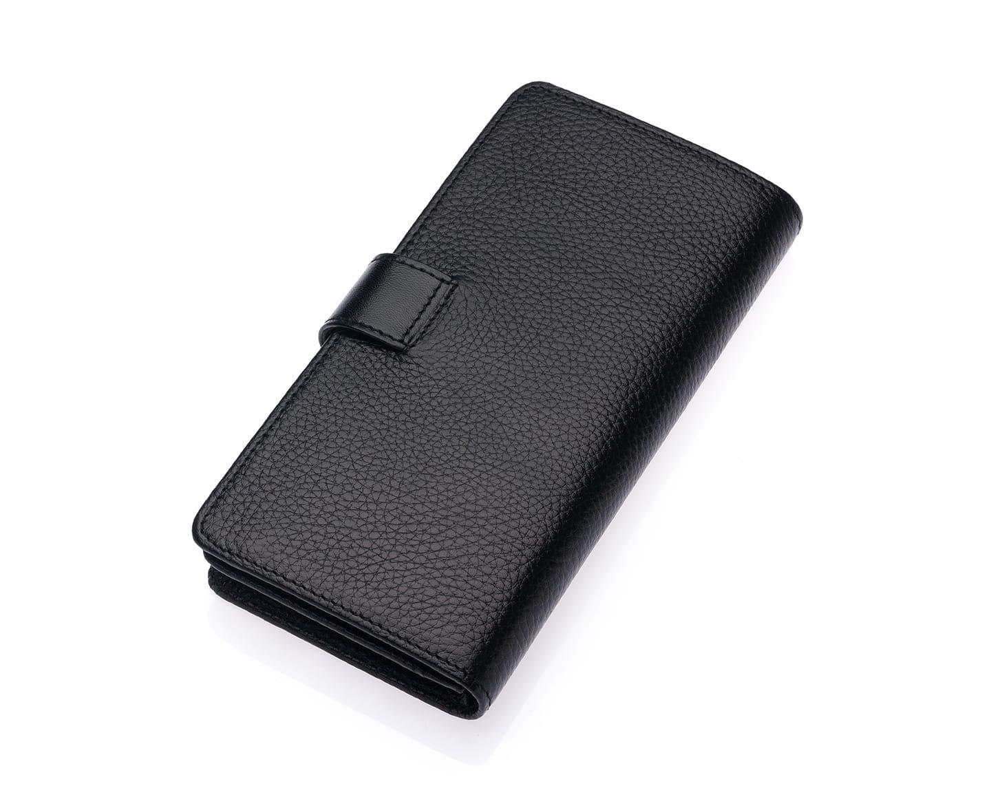 NL2746 - SiyahWestpolo  Patlı Hakiki Deri Telefon Bölmeli Bol Kartlık Bölmeli unisex Cüzdan - Siyah