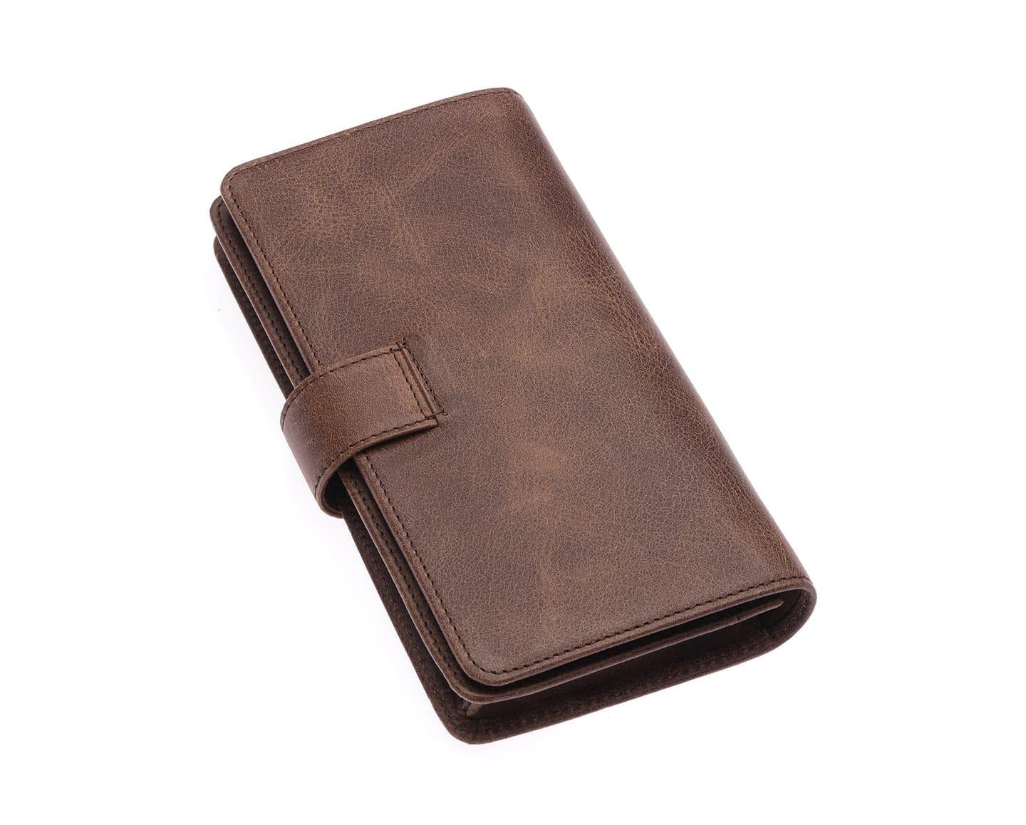NL2746C -CappuccinoWestpolo  Patlı Hakiki Deri Telefon Bölmeli Bol Kartlık Bölmeli unisex Cüzdan - Cappuccino 