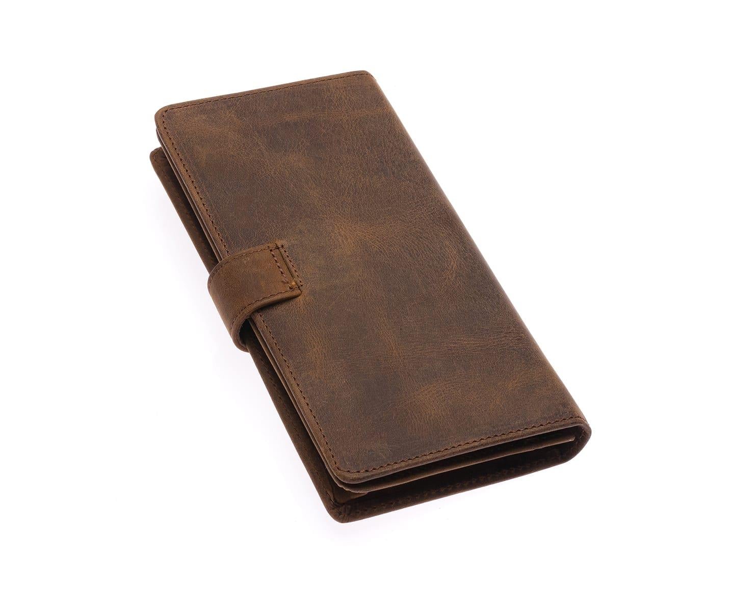 NL2746C - KahverengiWestpolo  Patlı Hakiki Deri Telefon Bölmeli Bol Kartlık Bölmeli unisex Cüzdan - Kahverengi