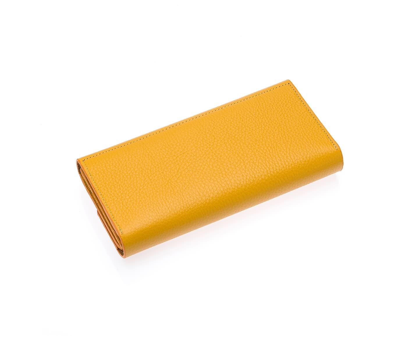 NL443-SARIWestpolo Malone Unisex Hakiki Deri Telefon Bölmeli El Portföyü Cüzdan - Sarı