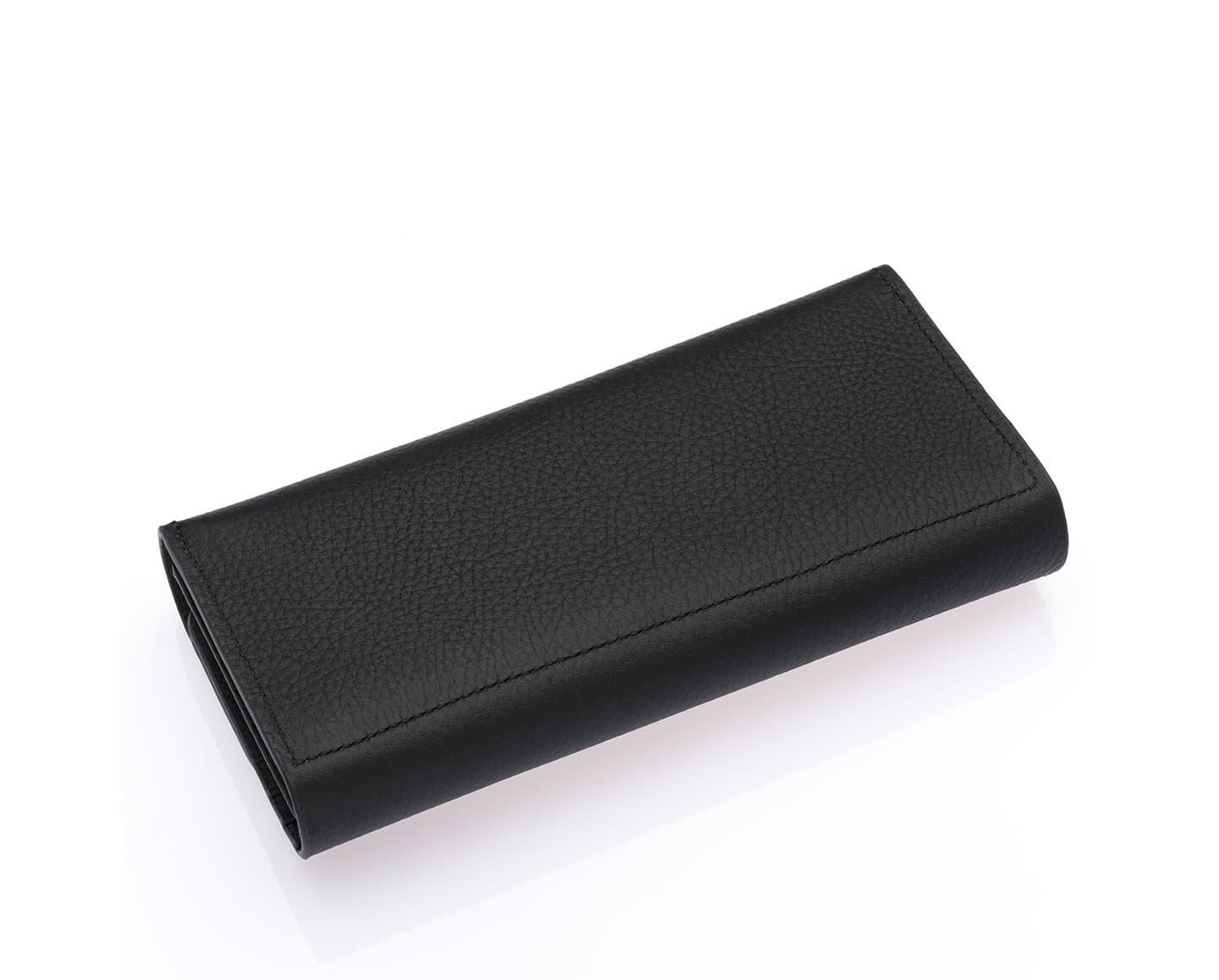 NL443-SİYAHWestpolo Malone Unisex Hakiki Deri Telefon Bölmeli El Portföyü Cüzdan - Siyah