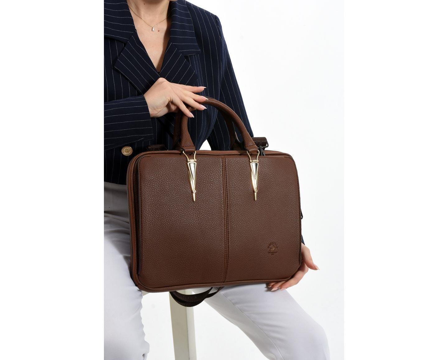 NL5043-TABAWestpolo Vegan Deri Unisex Laptop Çantası - Taba