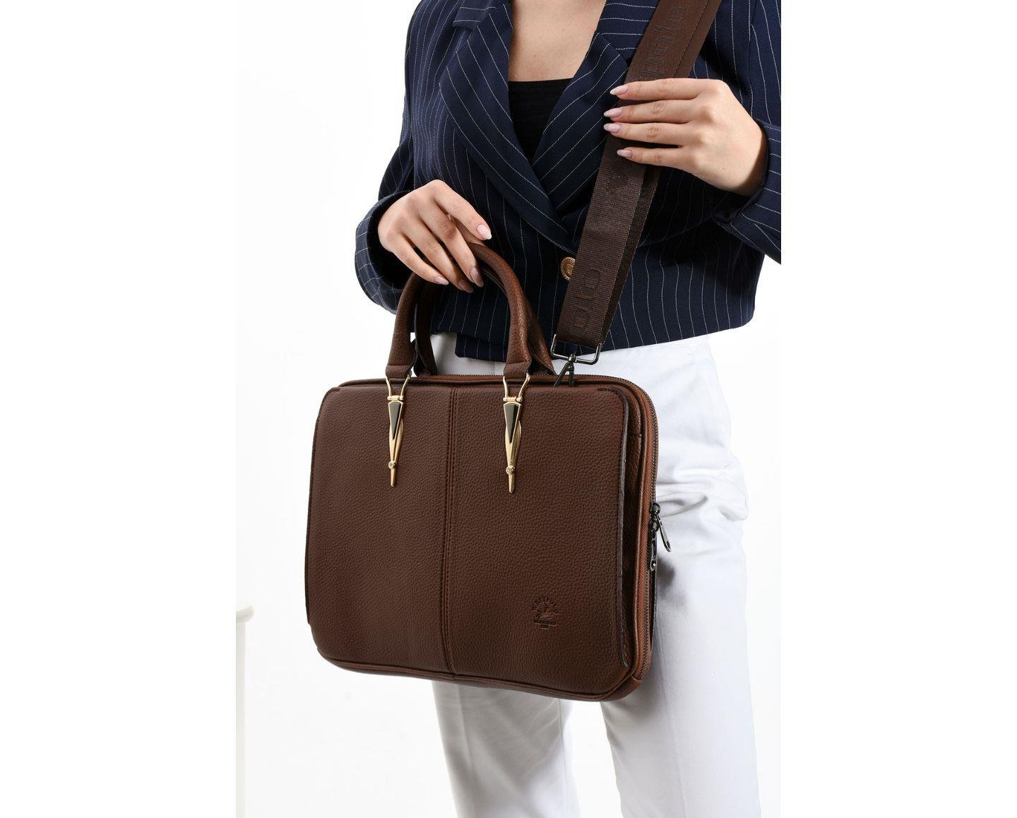 NL5043-TABAWestpolo Vegan Deri Unisex Laptop Çantası - Taba