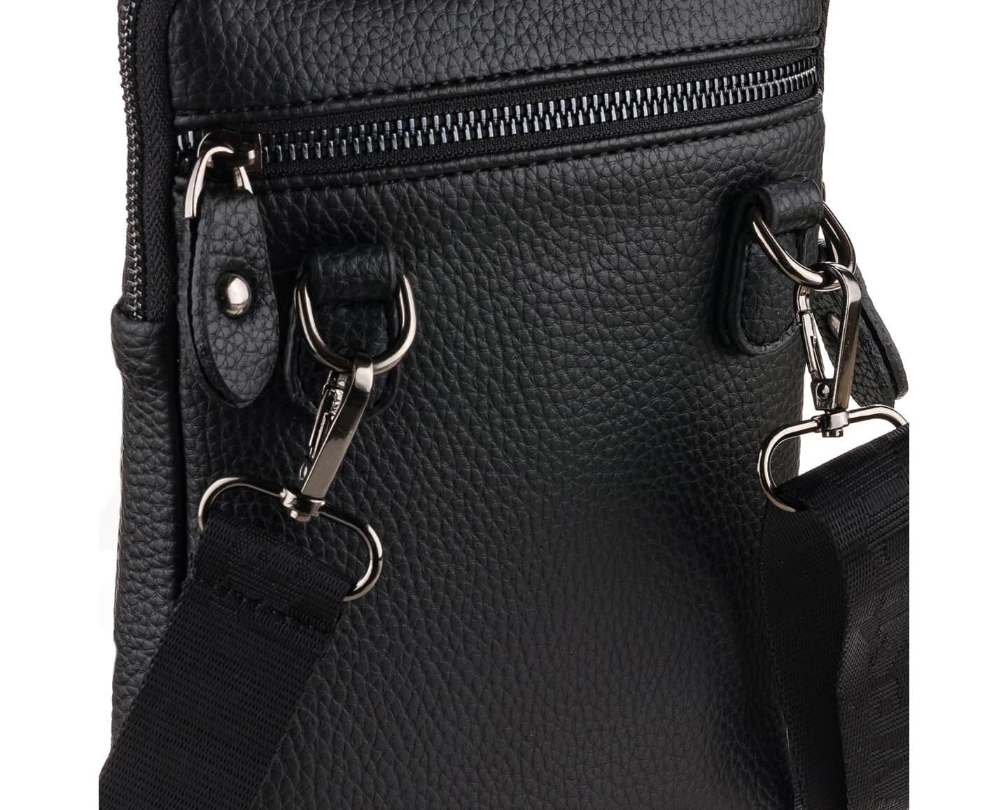 NL6020-SİYAHWestpolo Fermuarlı Çok Bölmeli Askılı Deri Erkek Mini Postacı Çantası - Siyah