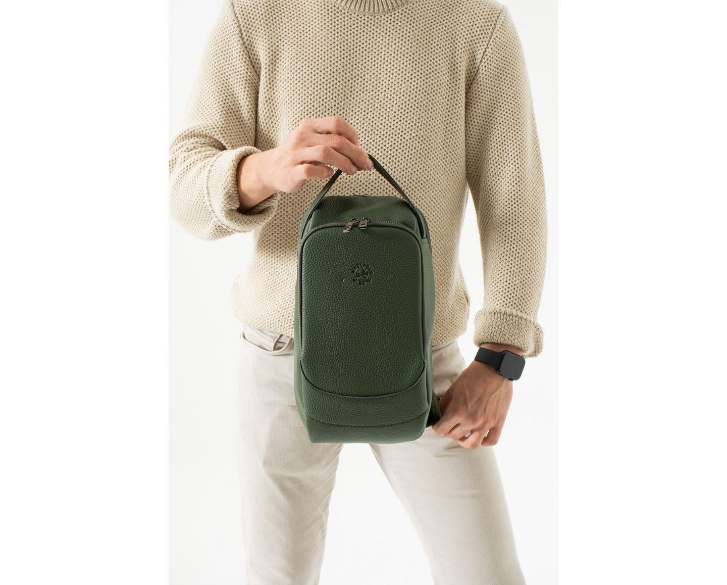 NL6075 - HakiWestpolo Vegan Tek Omuz Askılı Fermuarlı Çok Bölmeli Erkek Sırt ve Göğüs Çantası Body Bag - Haki