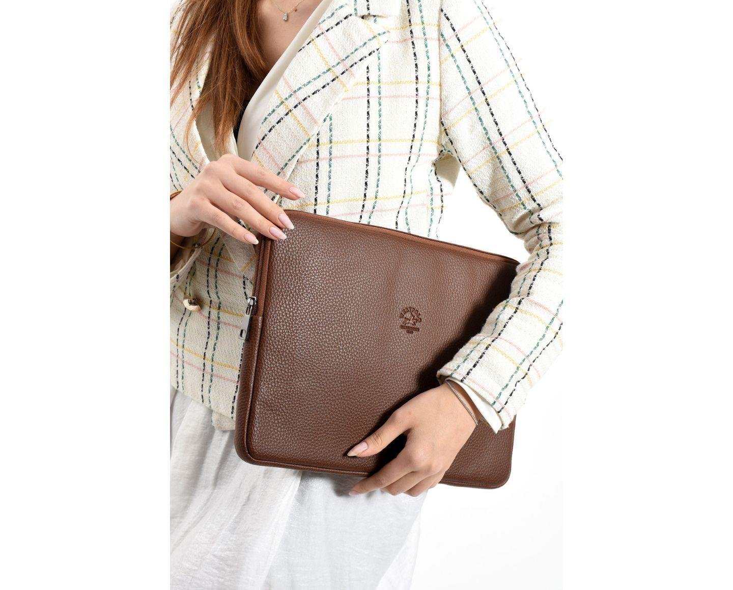 NL6077-FINDIKWestpolo Vegan Deri Unisex Macbook Çantası - Fındık