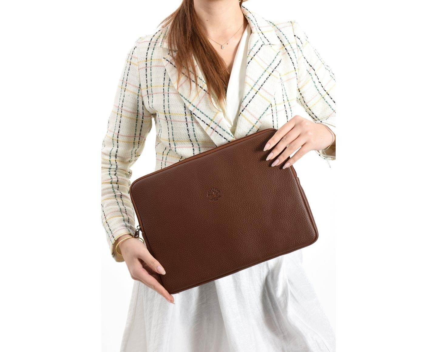 NL6077-FINDIKWestpolo Vegan Deri Unisex Macbook Çantası - Fındık