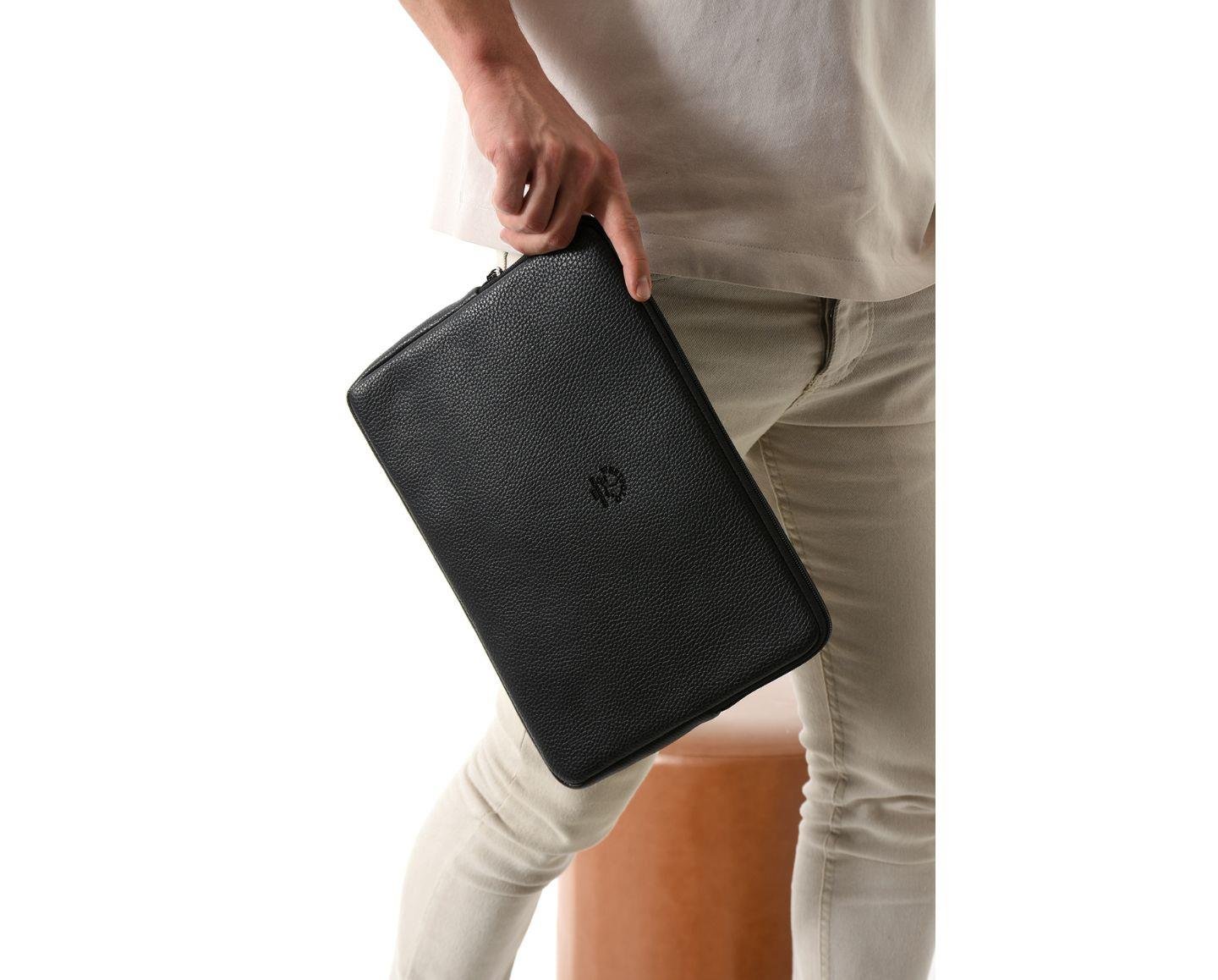 NL6077-SİYAHWestpolo Vegan Deri Unisex Macbook Çantası - Siyah