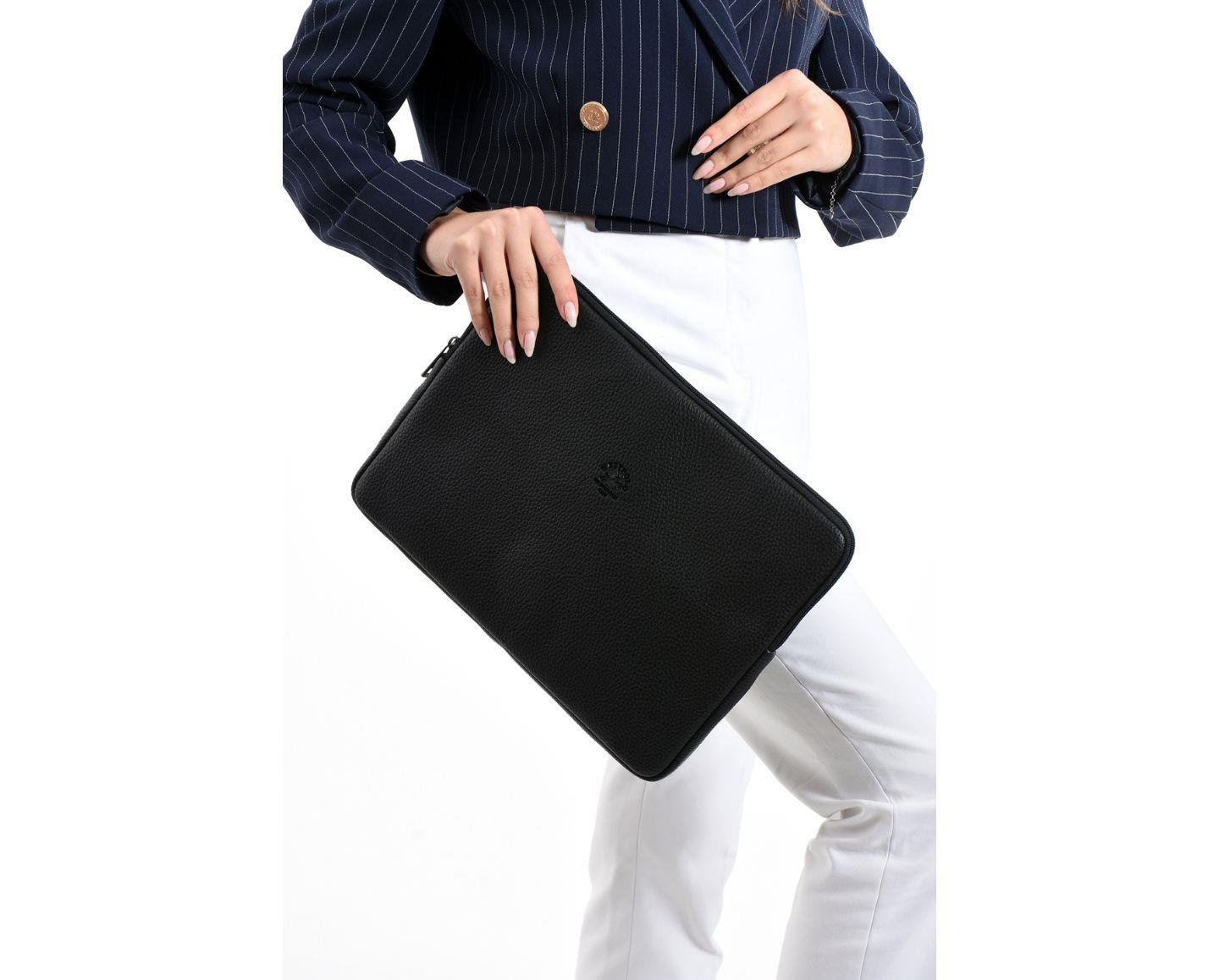 NL6077-SİYAHWestpolo Vegan Deri Unisex Macbook Çantası - Siyah