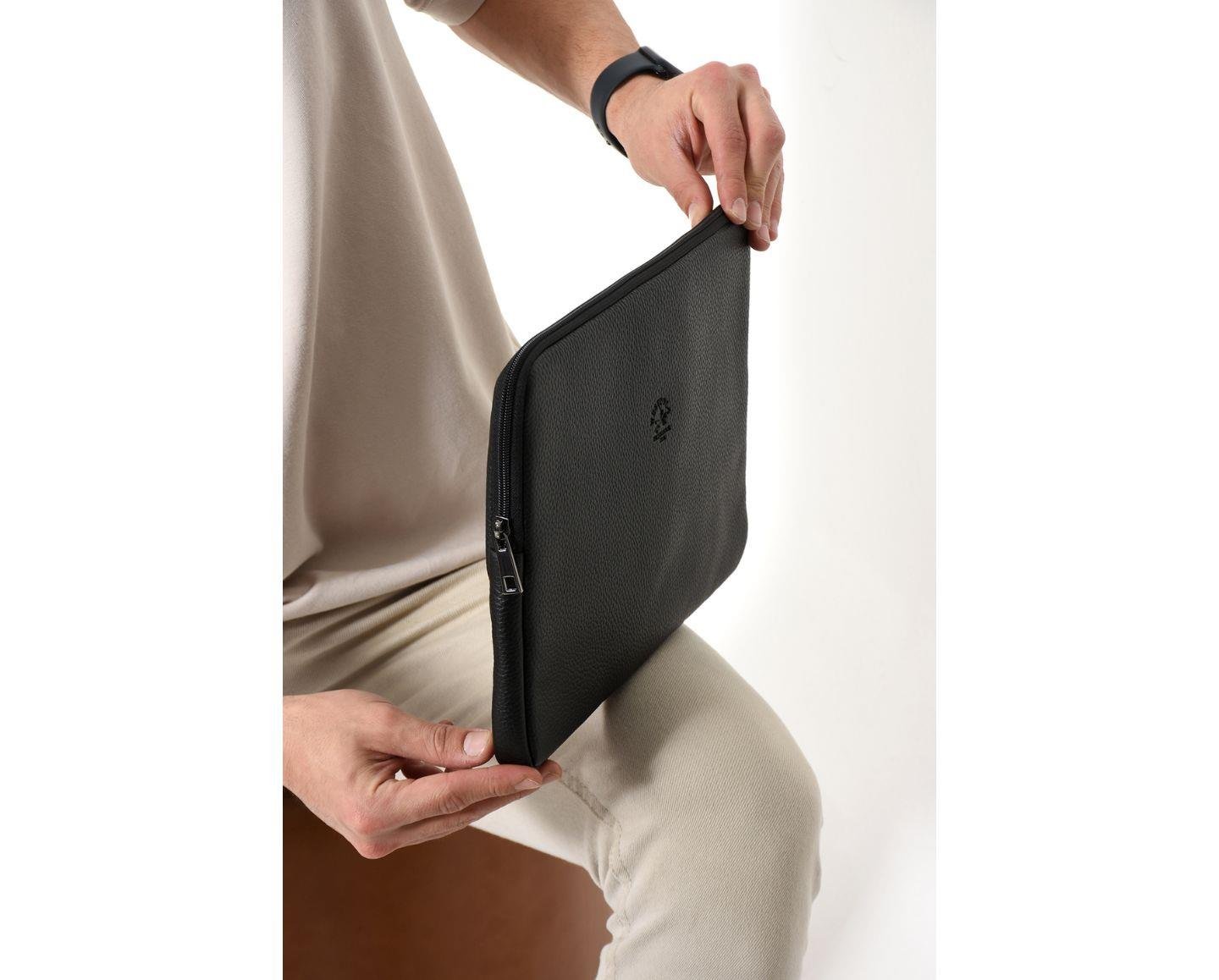 NL6077-SİYAHWestpolo Vegan Deri Unisex Macbook Çantası - Siyah