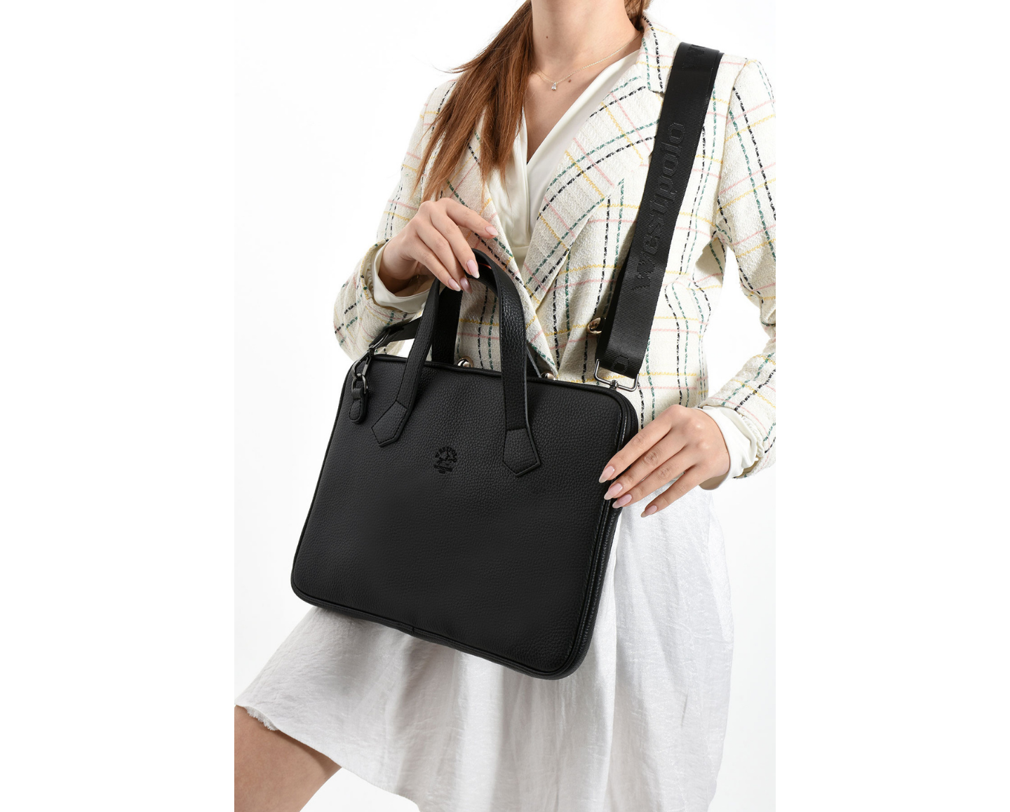 NL6078-SİYAHWestpolo Vegan Deri Slim Model El ve Omuz Askılı Laptop Çantası - Siyah